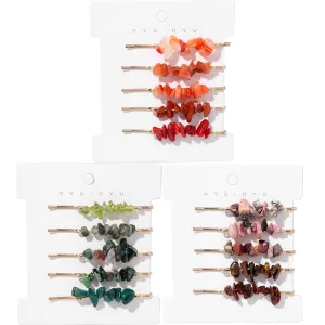 Crystal Hair Pins Gemstone Jeweled Bobby Pin Decorative Hair Accessories for Women Colorful Hairpins Set of 15