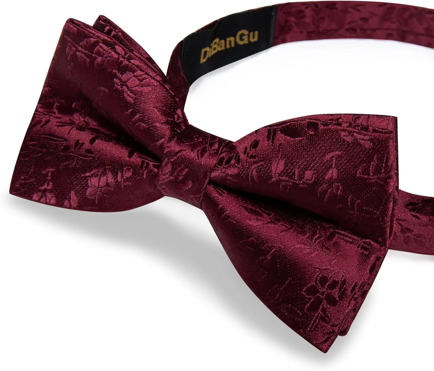 DiBanGu Paisley Pre-Tied Bow Ties for Men Silk Adjustable Bowtie and Pocket Square Cufflinks for Wedding Party