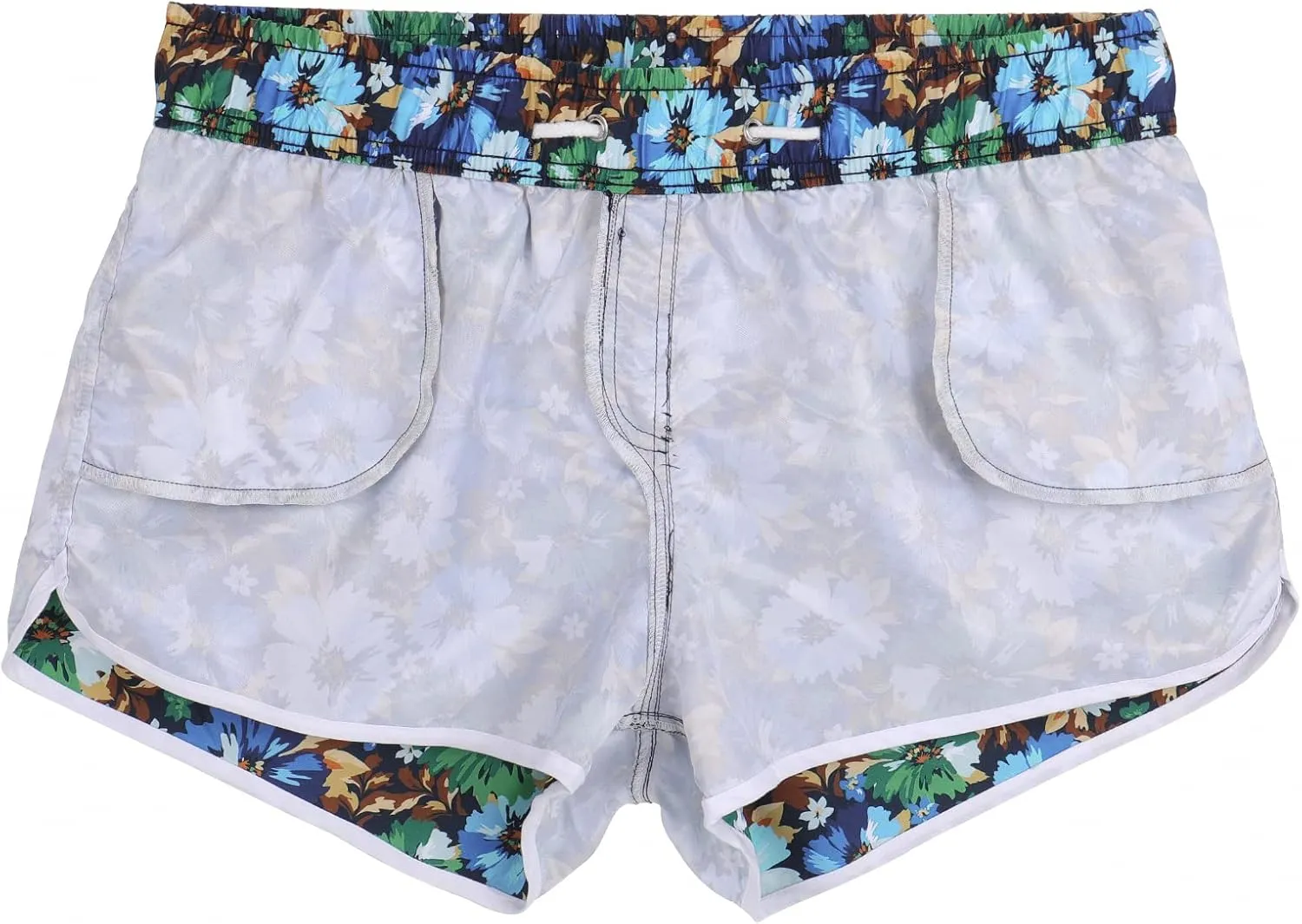 ESTAMICO Women Board Shorts with Liner Quick Dry UPF 50  Drawstring Floral Print Swim Trunk with Pockets