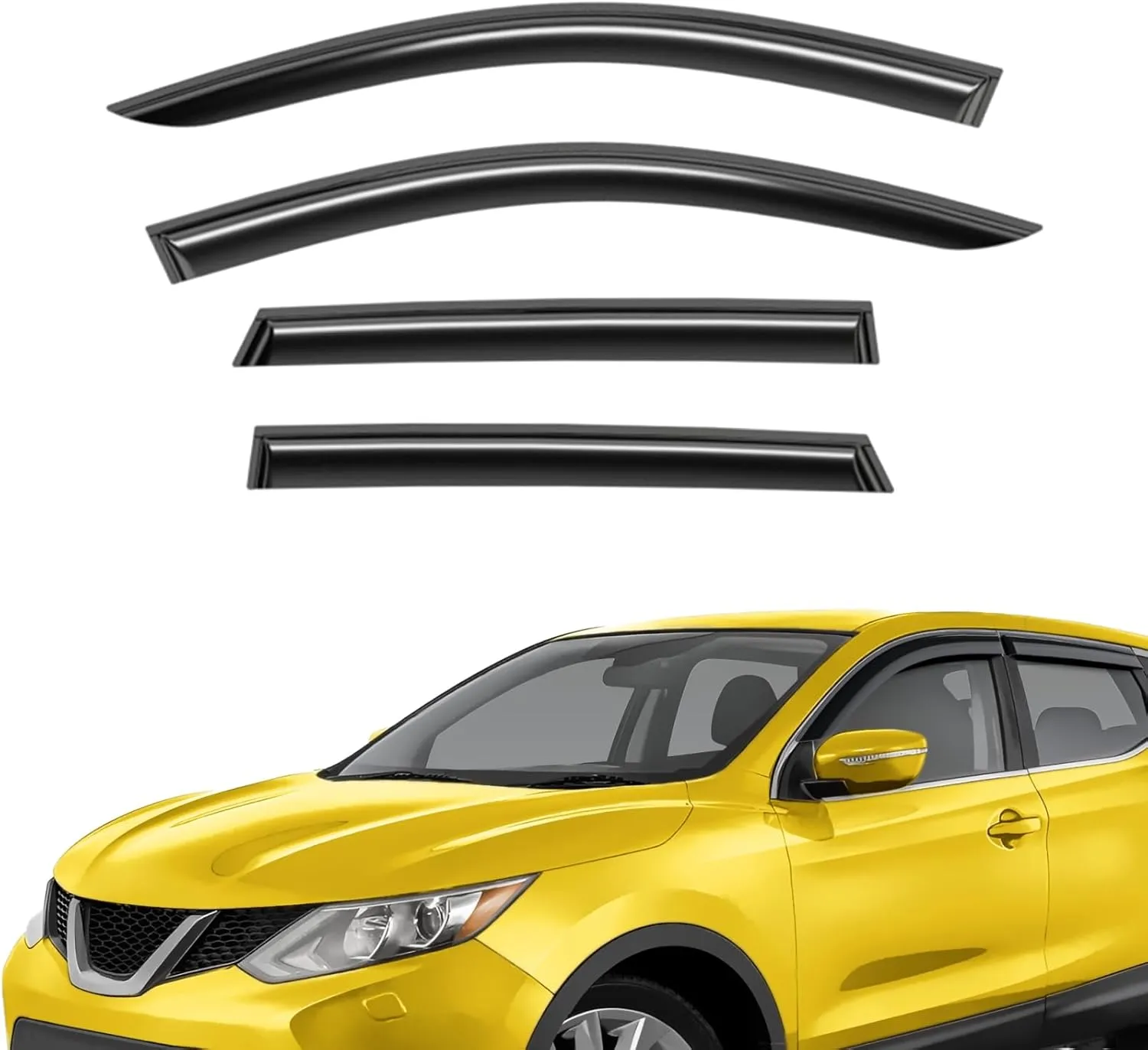 Extra Durable Window Deflectors Tape-On Window Visors Rain Guards Fit for Nissan Rogue Sport 2017-2022, Sun Visors, Wind Vent for Shades, Exterior Car Accessories - 4pcs. AG0104