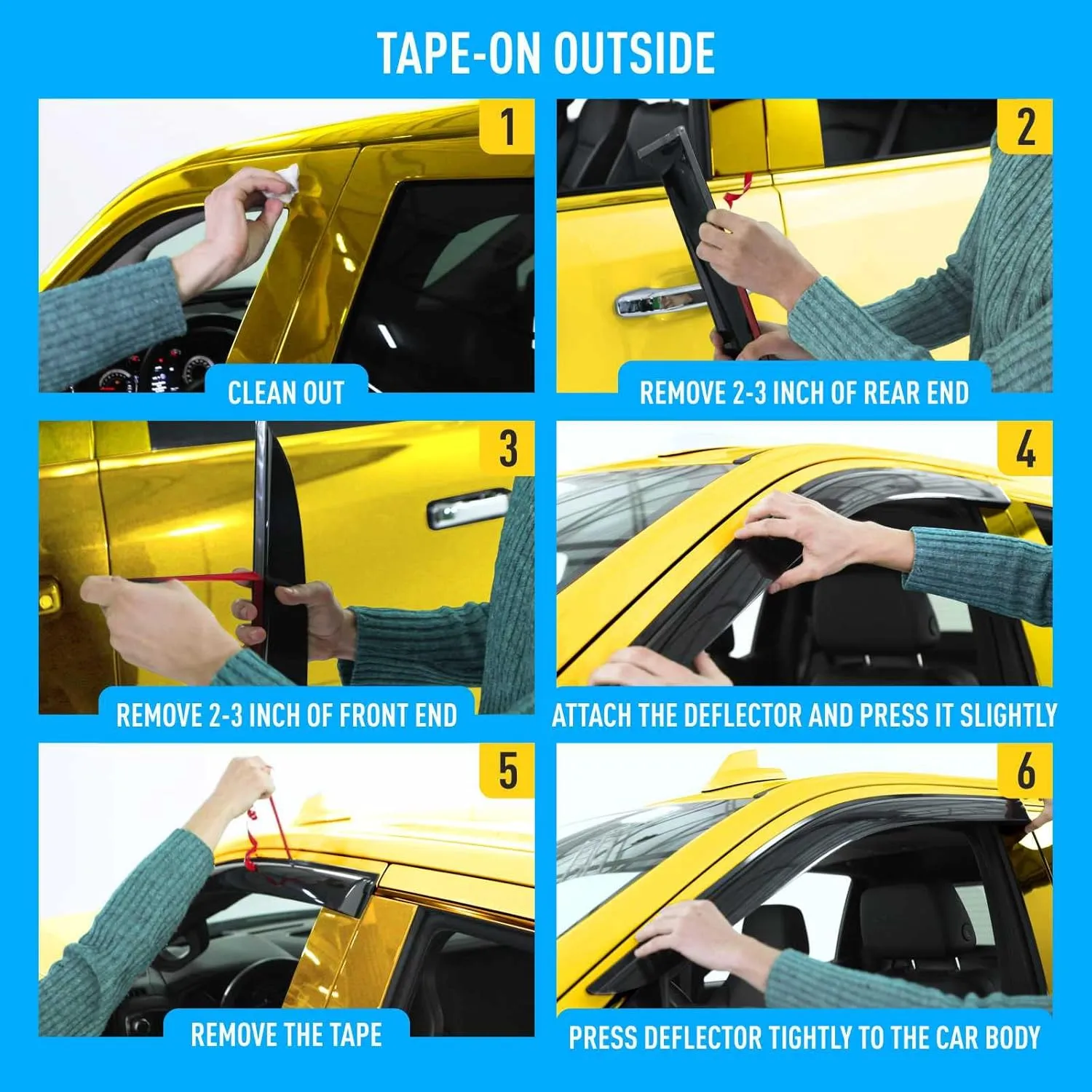 Extra Durable Window Deflectors Tape-On Window Visors Rain Guards Fit for Nissan Rogue Sport 2017-2022, Sun Visors, Wind Vent for Shades, Exterior Car Accessories - 4pcs. AG0104