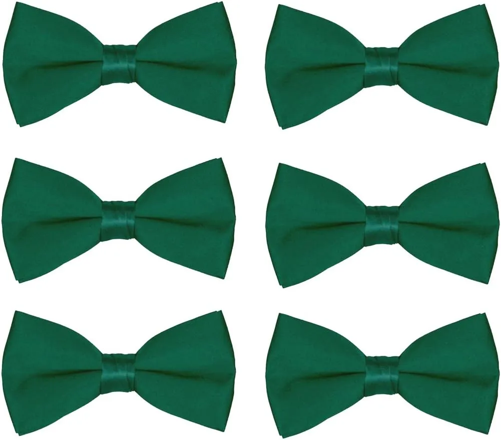 FOMANN Boys Wedding Bow Tie 6 Pack Children Chorus Pre-Tied Bowties Kids Tuxedo Solid Ties