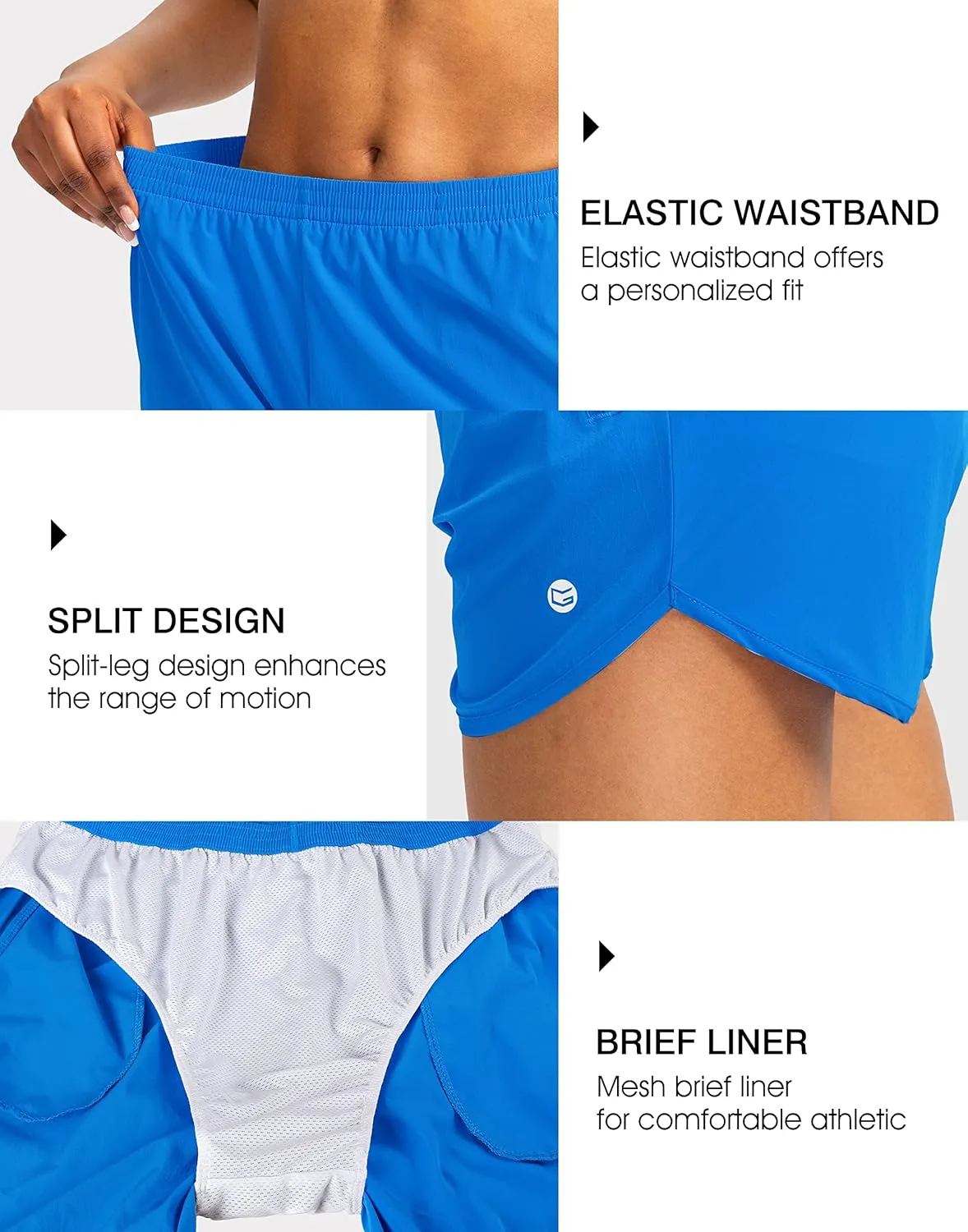 G Gradual Women's Running Shorts with Zipper Pockets Quick Dry Athletic Workout Gym 3" Shorts for Women with Comfy Liner