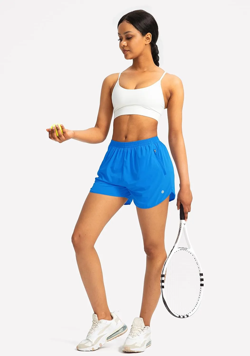 G Gradual Women's Running Shorts with Zipper Pockets Quick Dry Athletic Workout Gym 3" Shorts for Women with Comfy Liner