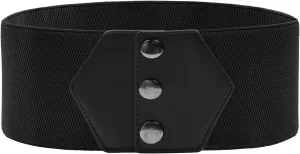 GRACE KARIN Women's Snap-Button Corset Belt Wide Elastic Belts for Dress Stretchy Waistband