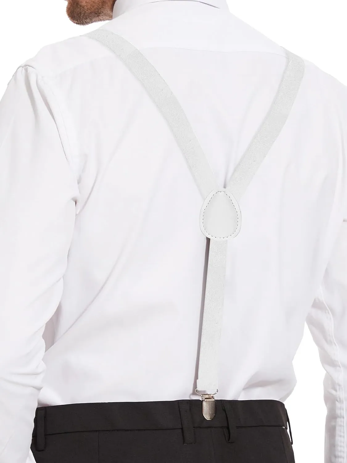 habibee Suspender and Bow Tie Set for Men Adjustable Braces with Y Back, Diverse Colors, Strong Clips