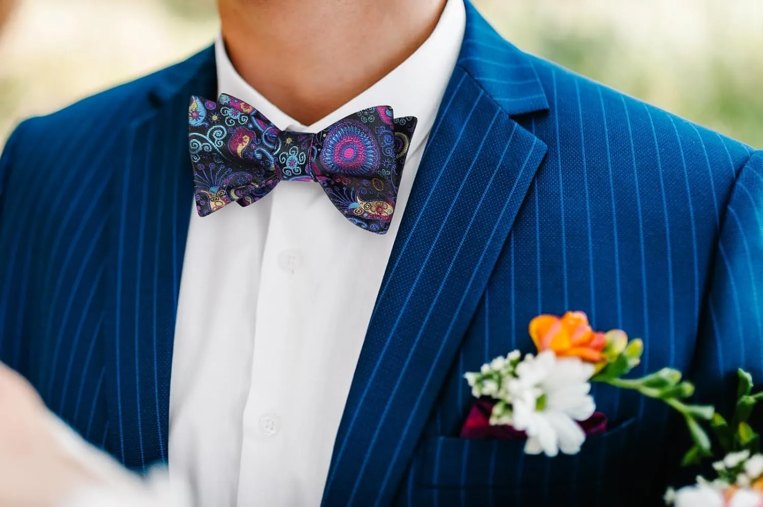 HISDERN Bow Ties for Men Floral Bowties Mens Self Tie Bow Tie Handkerchief Jacquard Woven Bowtie Pocket Square Set