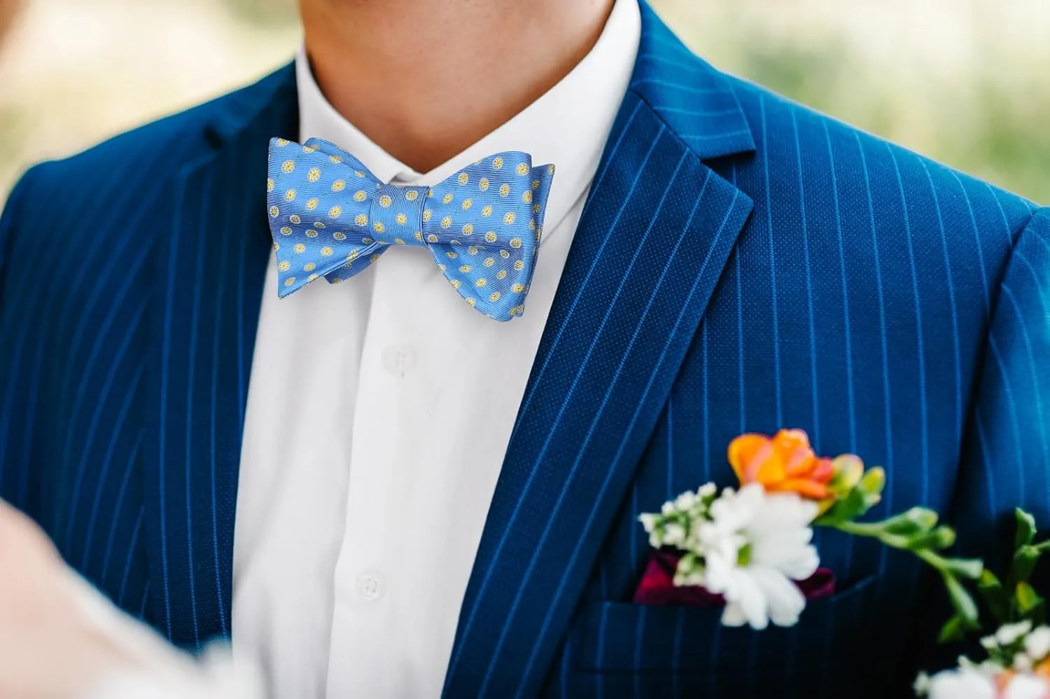 HISDERN Bow Ties for Men Floral Bowties Mens Self Tie Bow Tie Handkerchief Jacquard Woven Bowtie Pocket Square Set
