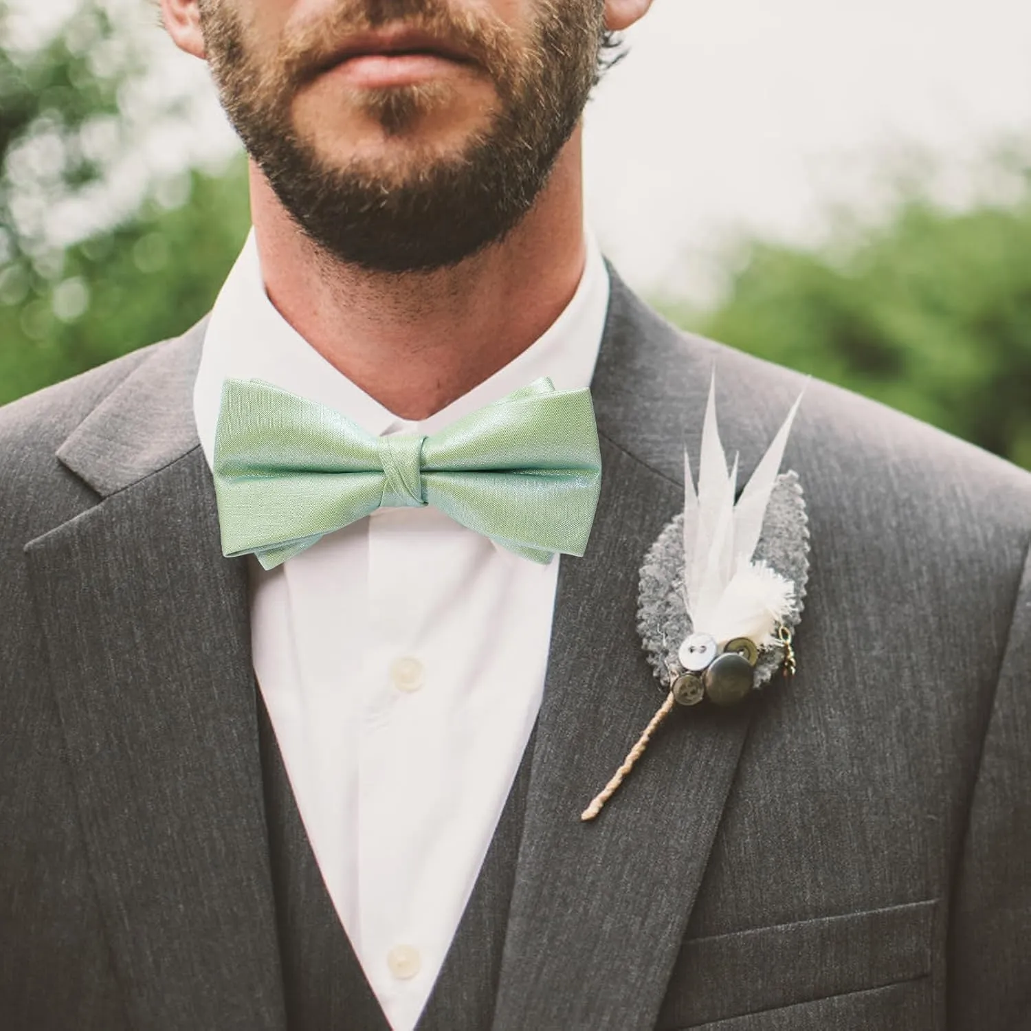 HOULIFE Bow Ties for Men Formal Satin Bowties Pre-tied Style Classic Adjustable Tuxedo Men's Bowtie for Wedding Party Prom