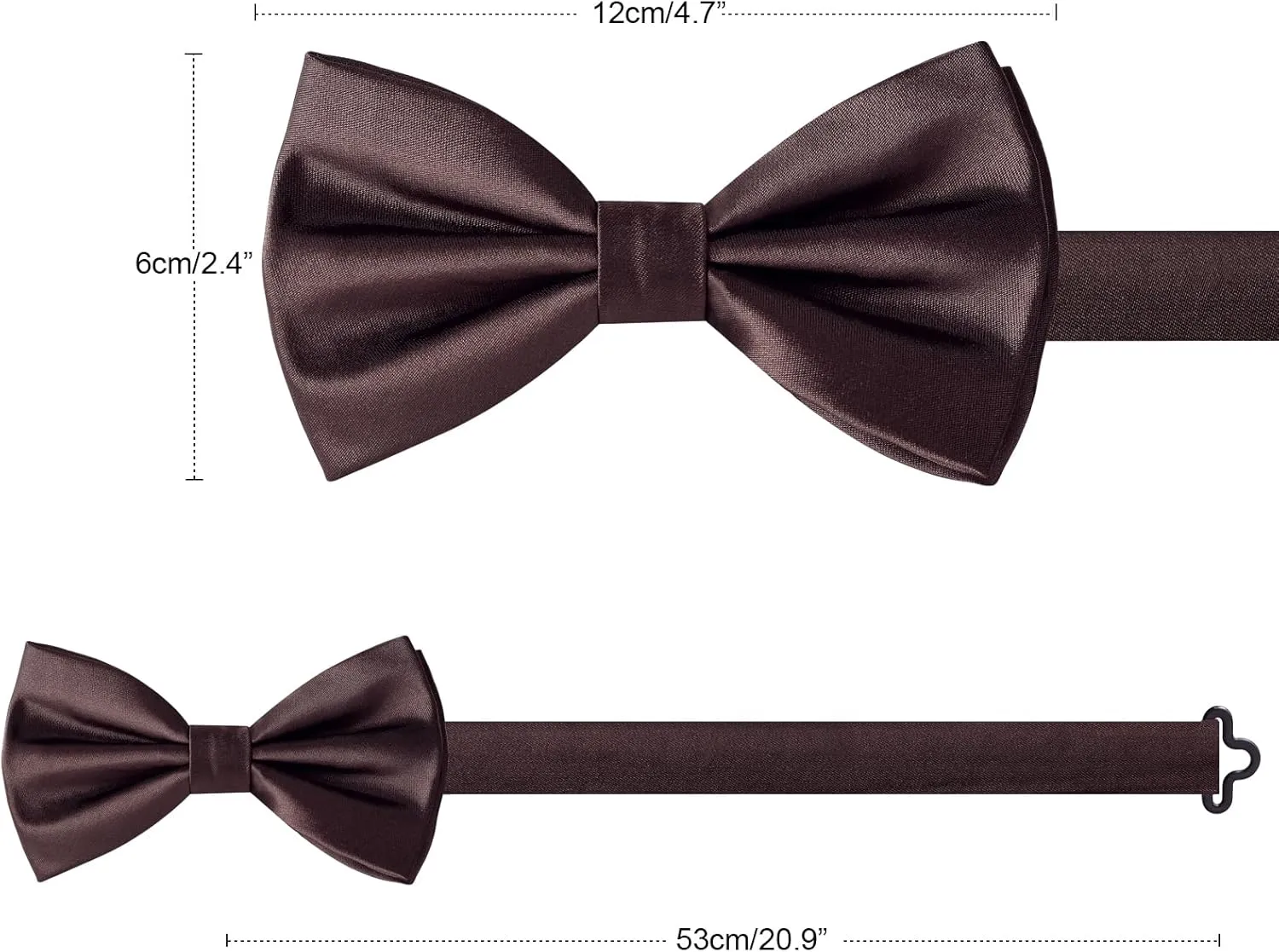 HOULIFE Men's Bow Ties Pretied Solid Color Satin Formal Tuxedo Bowties and Pocket Square Cufflinks Sets for Wedding Party
