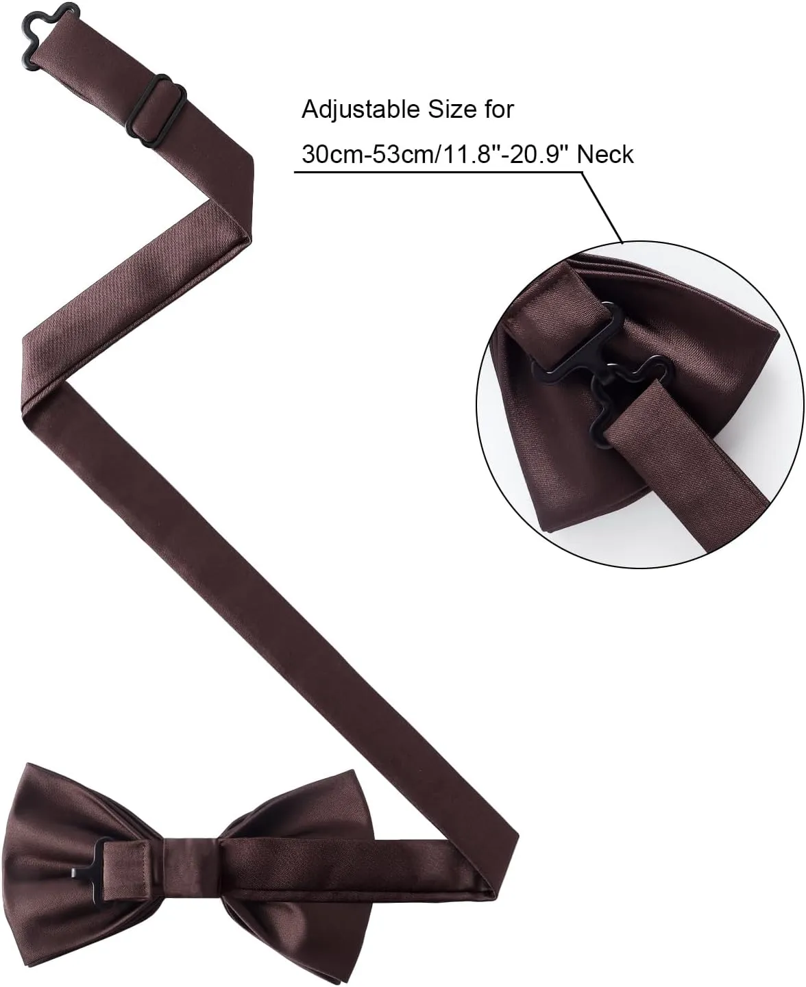 HOULIFE Men's Bow Ties Pretied Solid Color Satin Formal Tuxedo Bowties and Pocket Square Cufflinks Sets for Wedding Party
