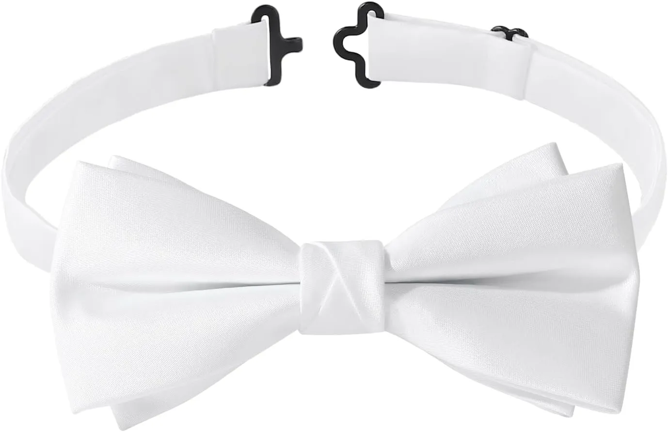 HOULIFE Pre-tied Bowties for Men Solid Color Adjustable Tuxedo Bow tie and Pocket Square Cufflink with Gift Box for Wedding