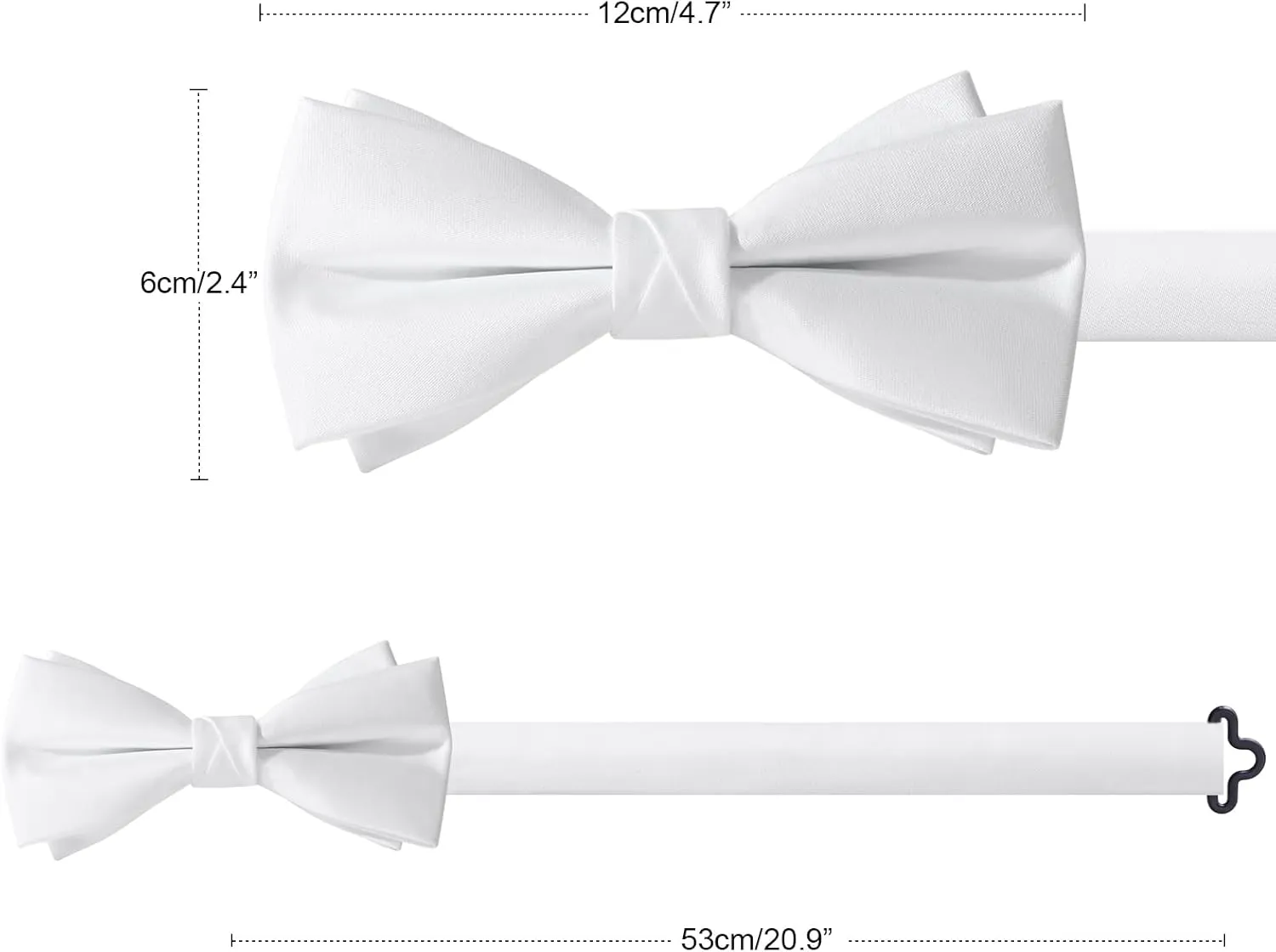 HOULIFE Pre-tied Bowties for Men Solid Color Adjustable Tuxedo Bow tie and Pocket Square Cufflink with Gift Box for Wedding