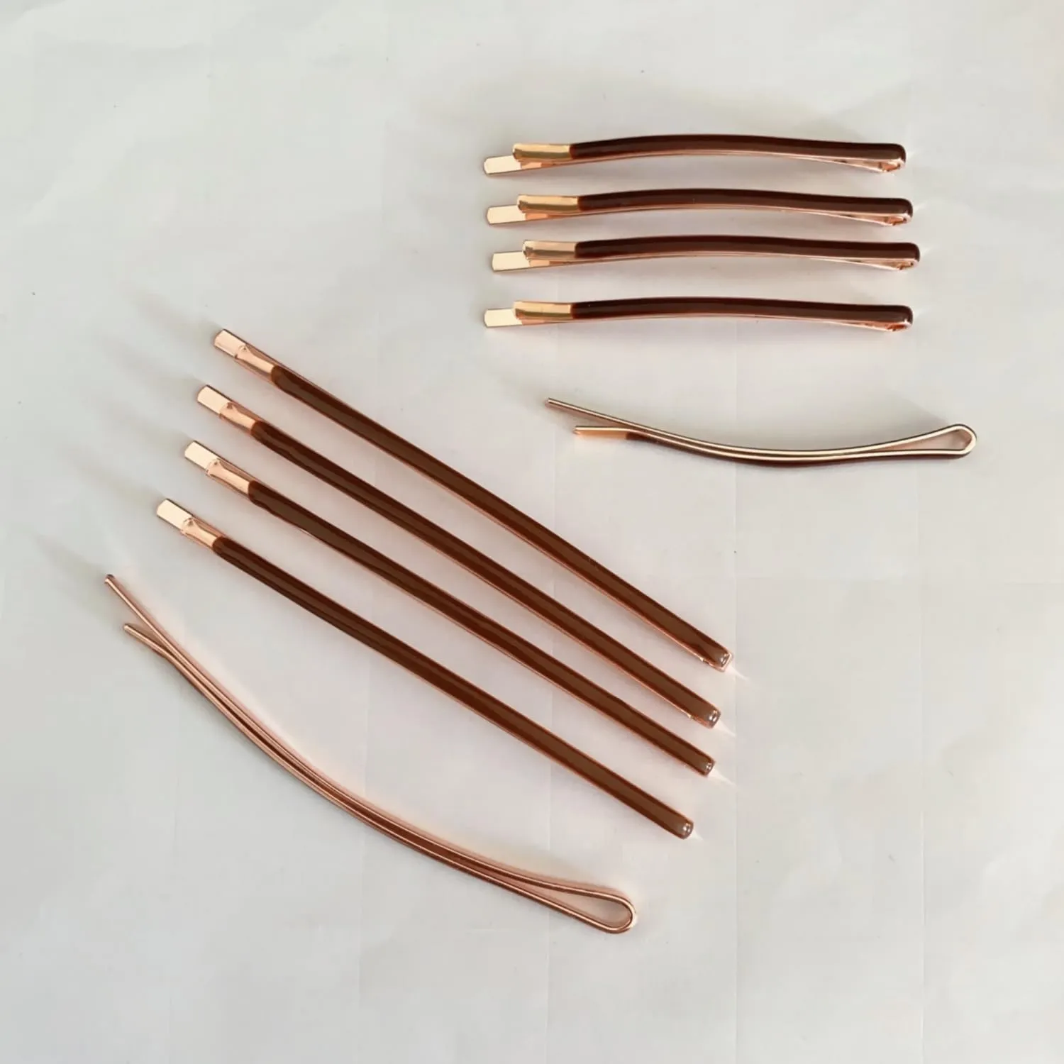 Jumbo Bobby Pins Metal Hair Pins Textention Hair Clips for Hair Decoration, 10pcs (5 long and 5 short) (Brown)