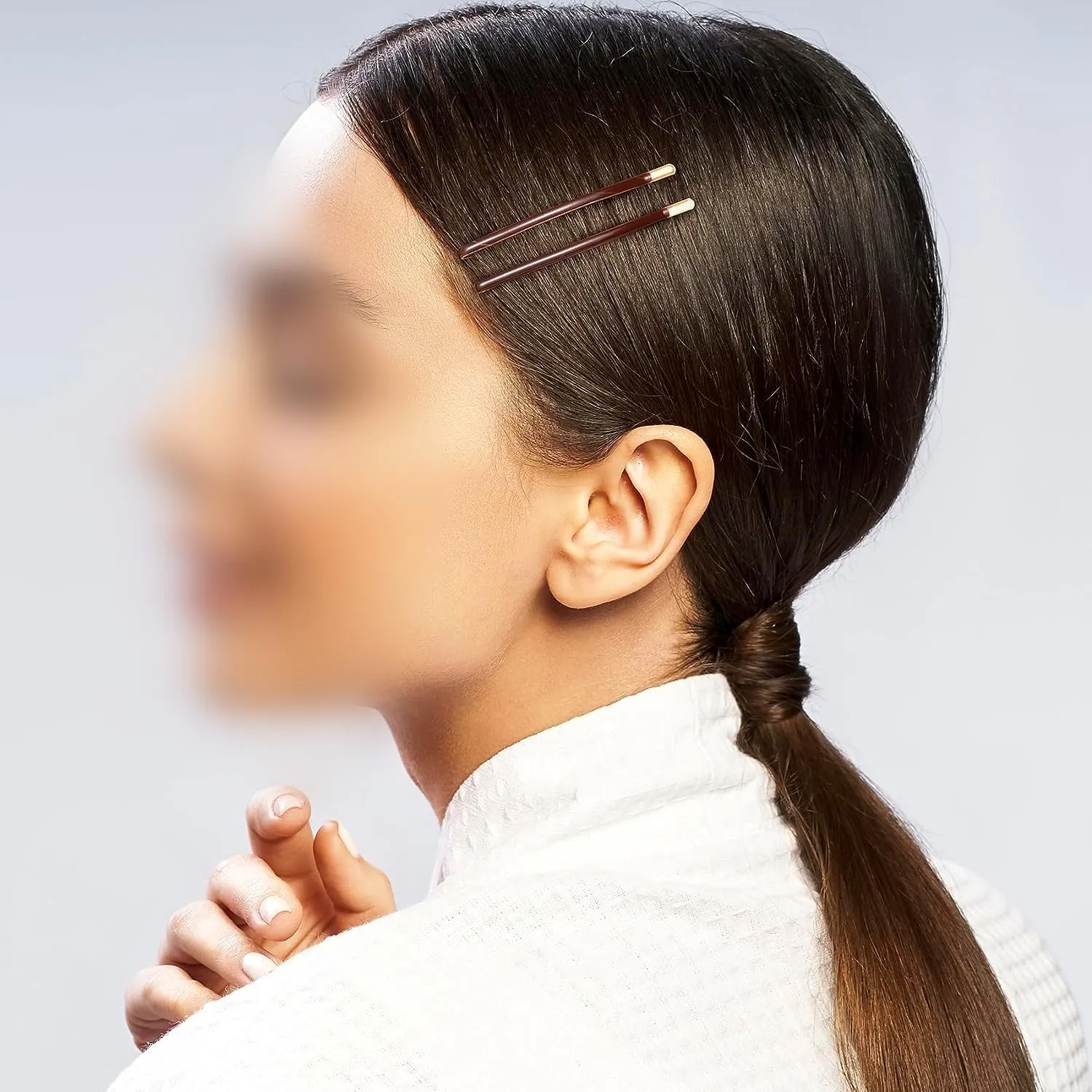 Jumbo Bobby Pins Metal Hair Pins Textention Hair Clips for Hair Decoration, 10pcs (5 long and 5 short) (Brown)
