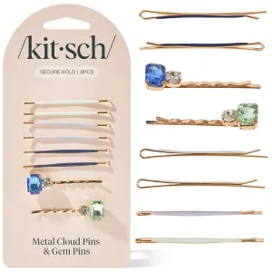 Kitsch Gem Bobby Pins for Women - Stylish Rhinestone Hair Accessories | Elegant Hair Pins Decorative for Styling | Bobby Pin Set - Garden Bouquet, 8pcs