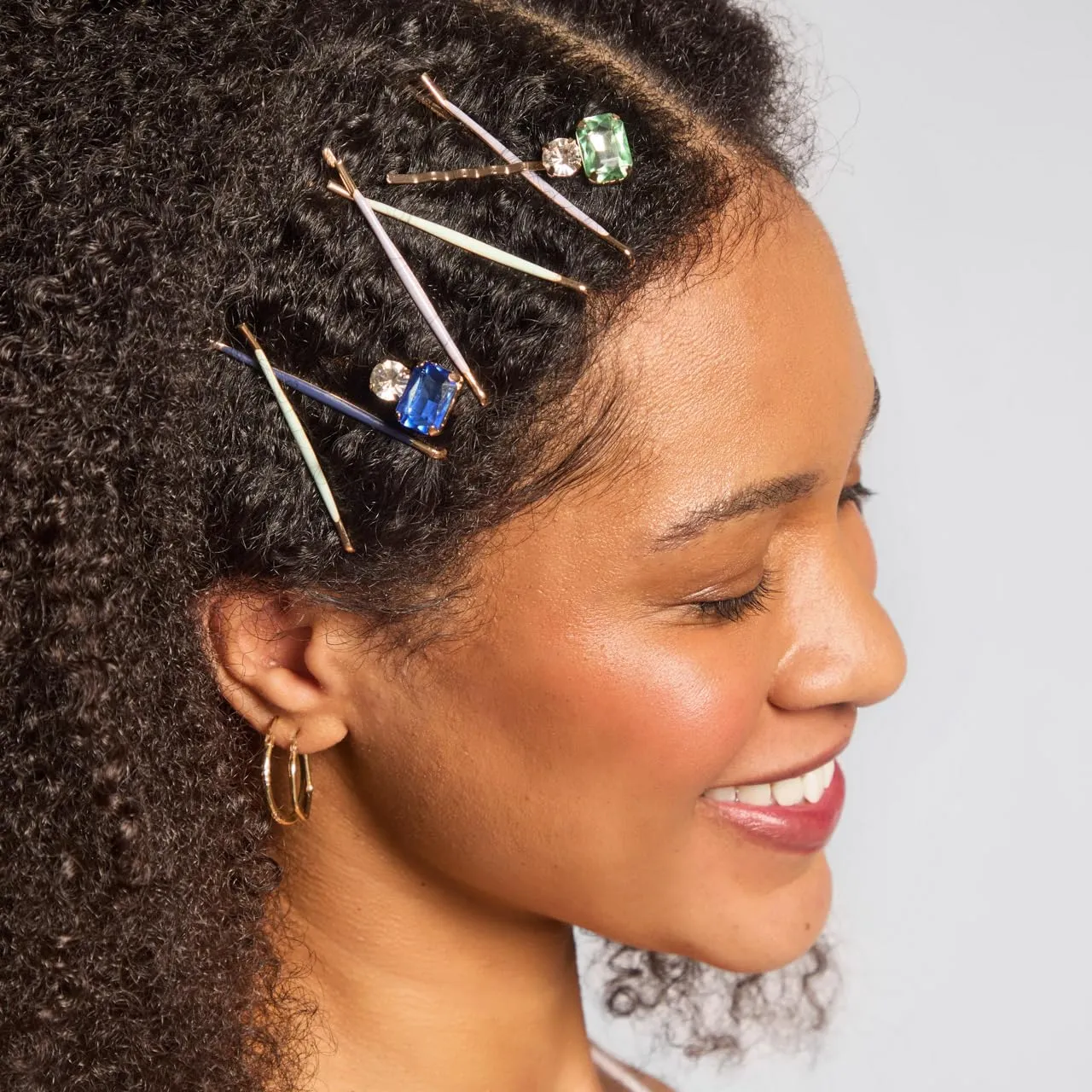 Kitsch Gem Bobby Pins for Women - Stylish Rhinestone Hair Accessories | Elegant Hair Pins Decorative for Styling | Bobby Pin Set - Garden Bouquet, 8pcs