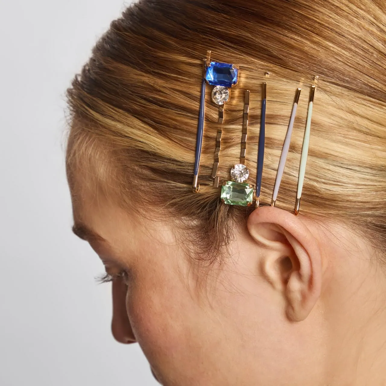 Kitsch Gem Bobby Pins for Women - Stylish Rhinestone Hair Accessories | Elegant Hair Pins Decorative for Styling | Bobby Pin Set - Garden Bouquet, 8pcs