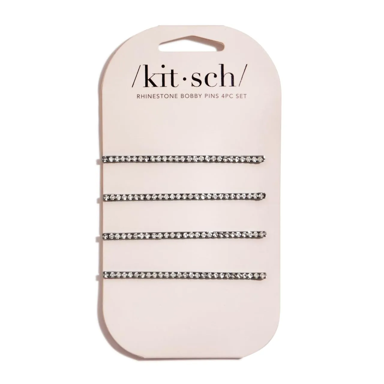Kitsch Rhinestone Hair Accessories for Women, Stylish and Decorative Bobby Pins | Extra Long Sparkly Hair Clips for Weddings, Party, Events or Everyday Look - Set of 4, Hematite
