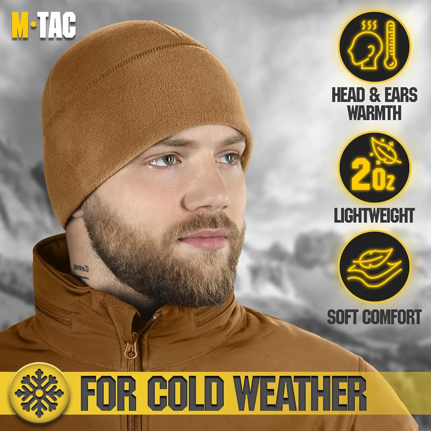 M-Tac Fleece Watch Cap - Tactical Beanie Hat Winter Skull Cap with Slimtex