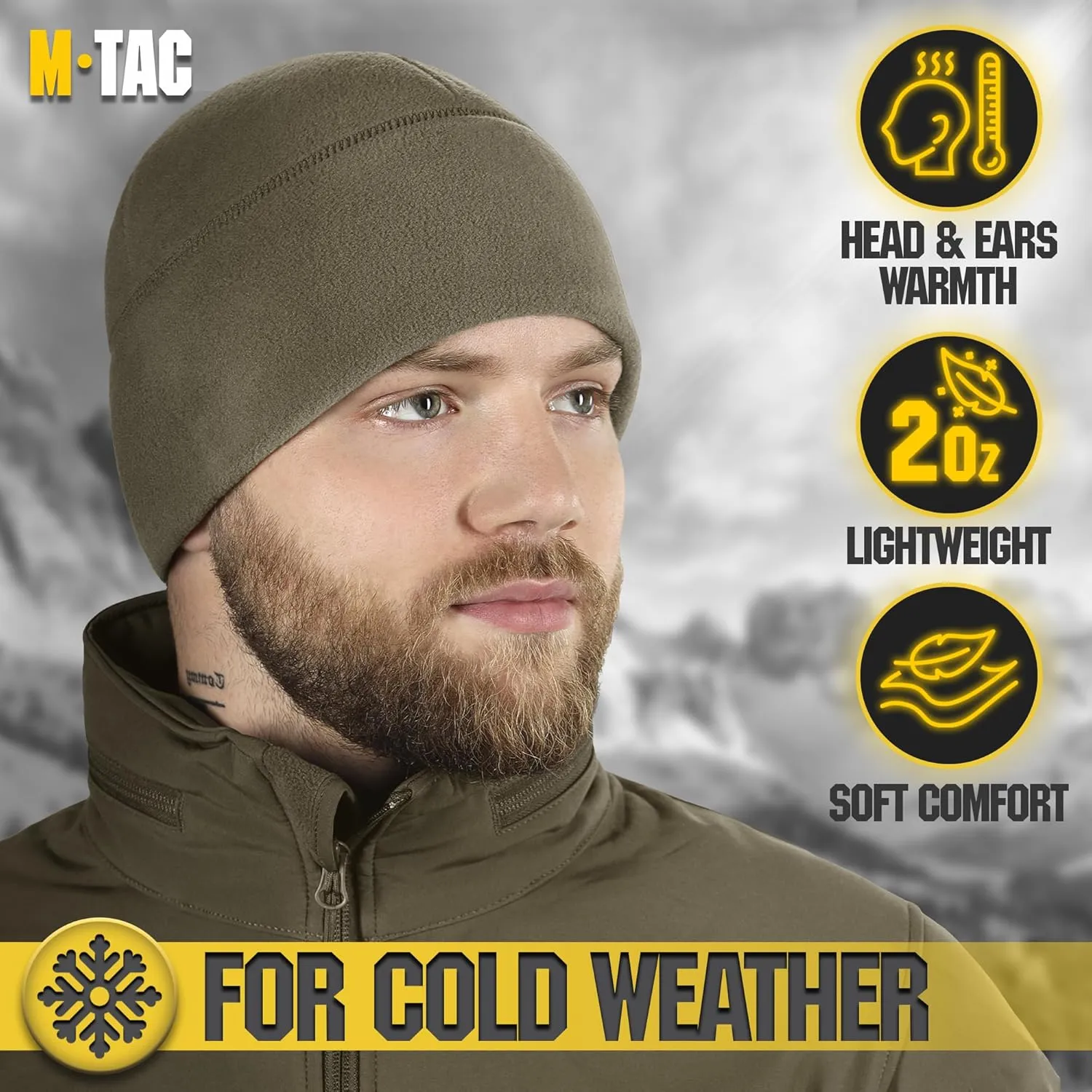 M-Tac Fleece Watch Cap - Tactical Beanie Hat Winter Skull Cap with Slimtex