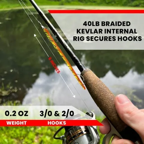 Made in USA Weedless Pre-Rigged Fishing Lures Bass Set, Pike, and Anything in Between - USA - Extra Durable Soft Plastic Swimbaits for Bass Fishing Lures - 5 PCS Bass Baits and Lures Pack(Variety)