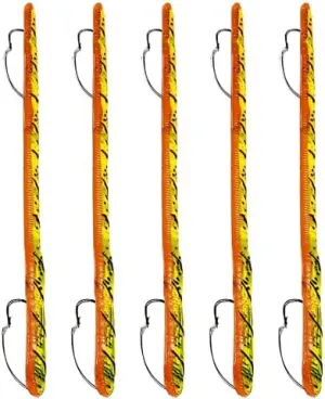 Made in USA Weedless Pre-Rigged Fishing Lures Bass Set, Pike, and Anything in Between - USA - Extra Durable Soft Plastic Swimbaits for Bass Fishing Lures - 5 PCS Bass Baits and Lures Pack(Variety)