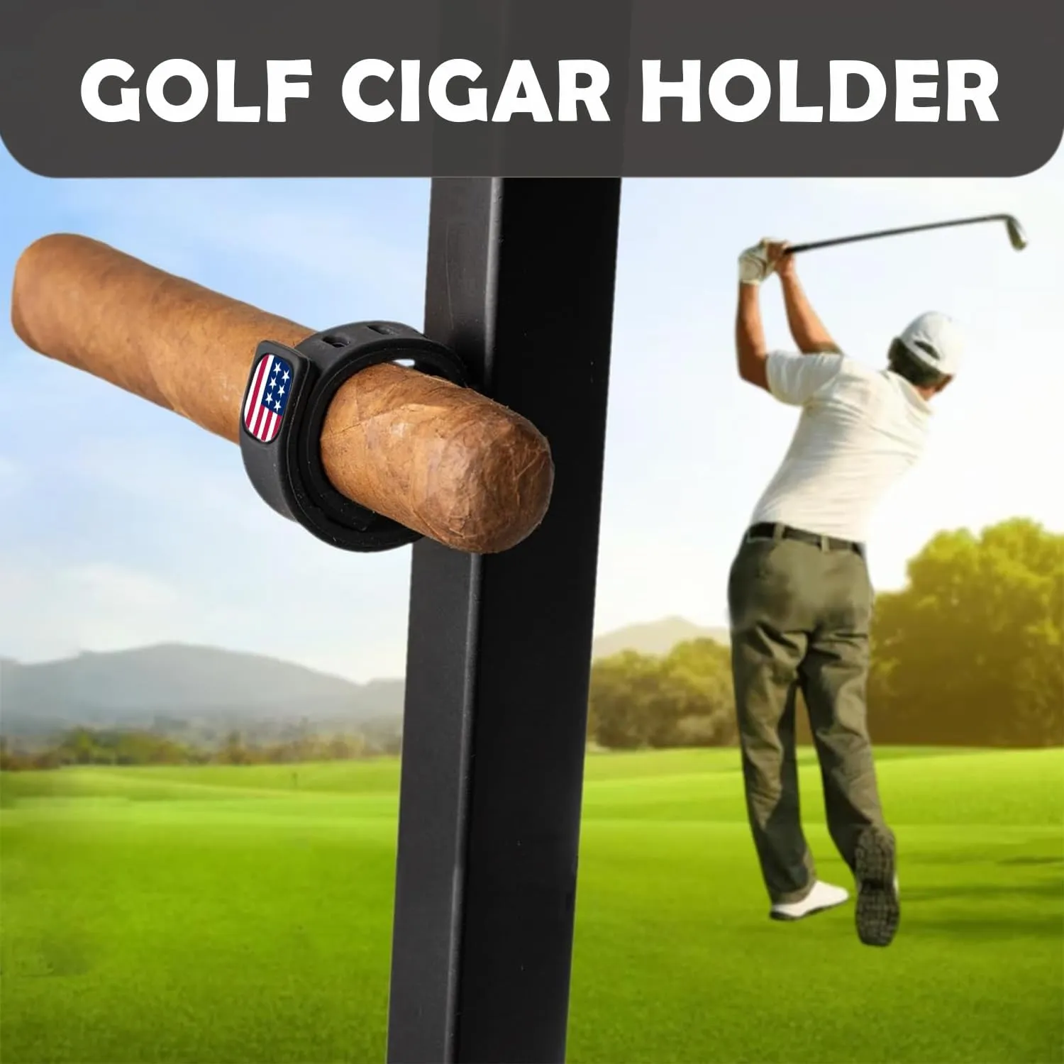 Magnetic Cigar Clip with Adjustable Design - Fits 38-60 Ring Gauge Cigars - Portable Clip for Golf Cart, Grilling, Fishing & Outdoor Accessories - Secure Magnetic Lock & Universal Compatibility