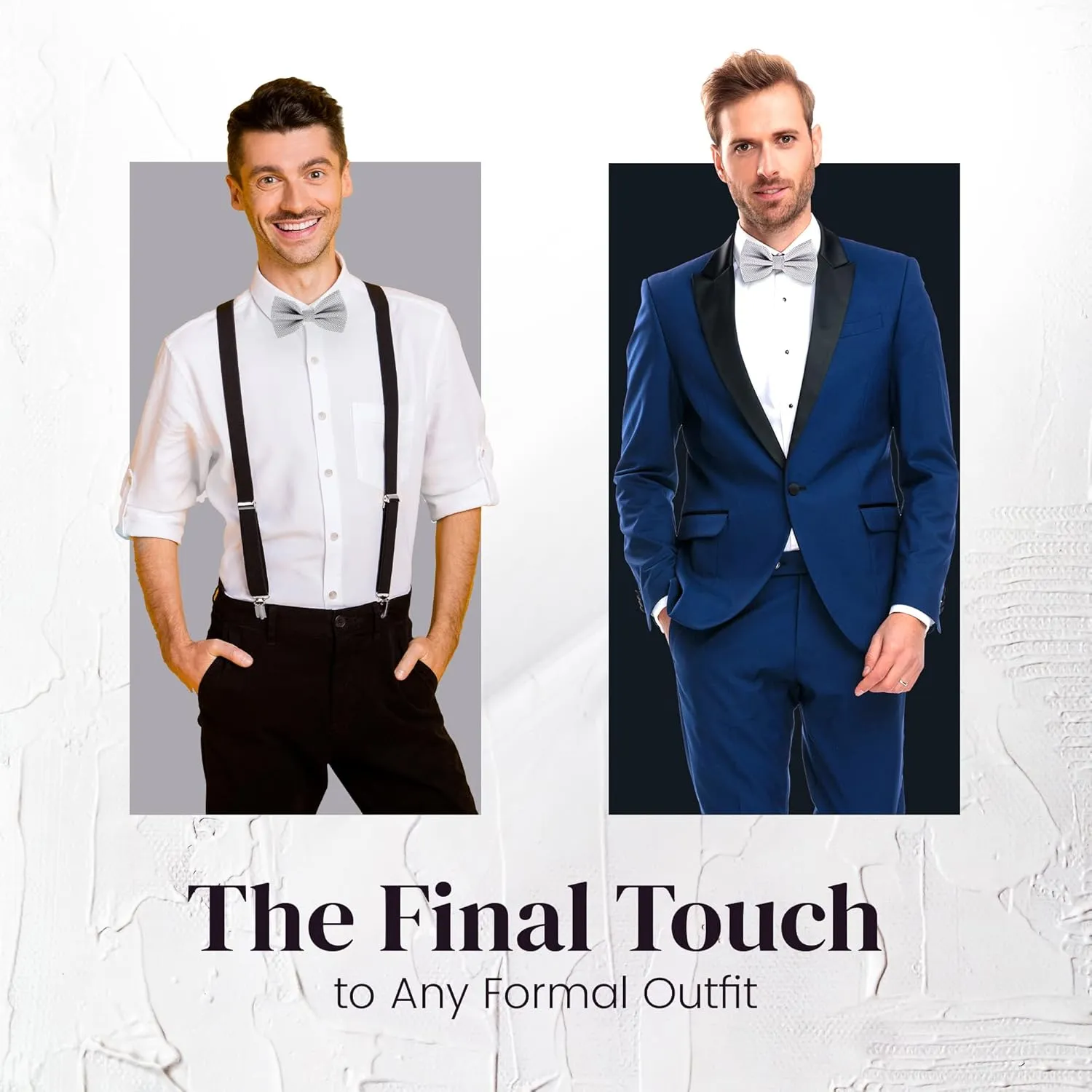 Man of Men Bow Ties for Men Pre-Tied Formal Tuxedo Bowtie - Adjustable Length - Huge Variety Colors Available