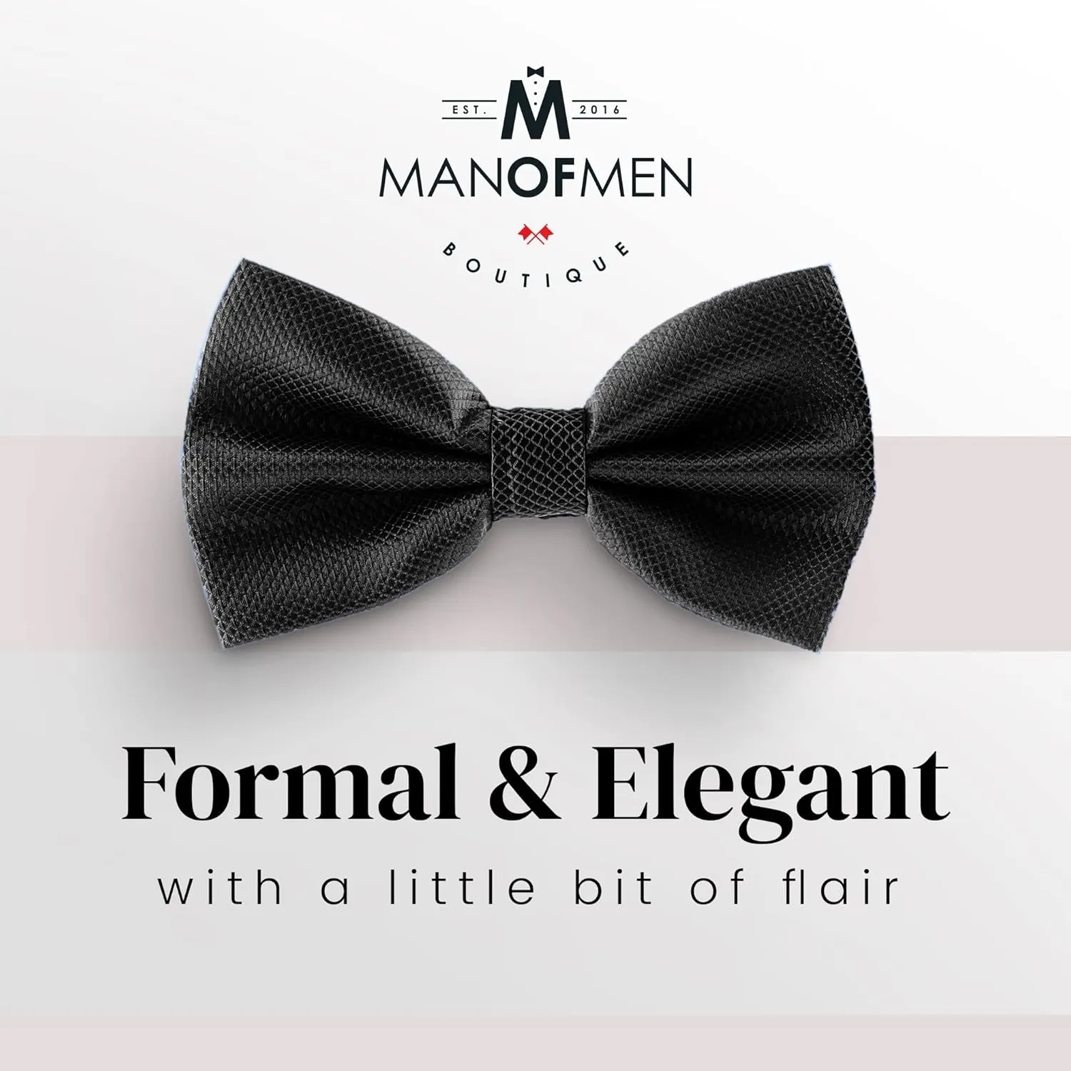 Man of Men Bow Ties for Men Pre-Tied Formal Tuxedo Bowtie - Adjustable Length - Huge Variety Colors Available