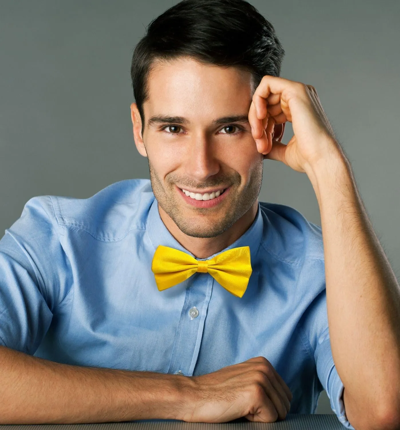 MDSTYLE Bow Ties for Men Pre-Tied Adjustable - Classic Men's Bow Tie - Tuxedo Wedding Formal Bowtie Solid Color Bowties
