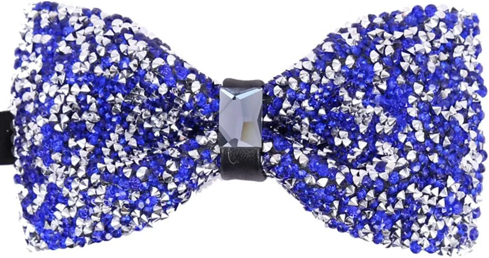 Men's Big Boy Sparkle Rhinestone Bow Tie Novelty Banquet Wedding Pre-Tied Bowtie