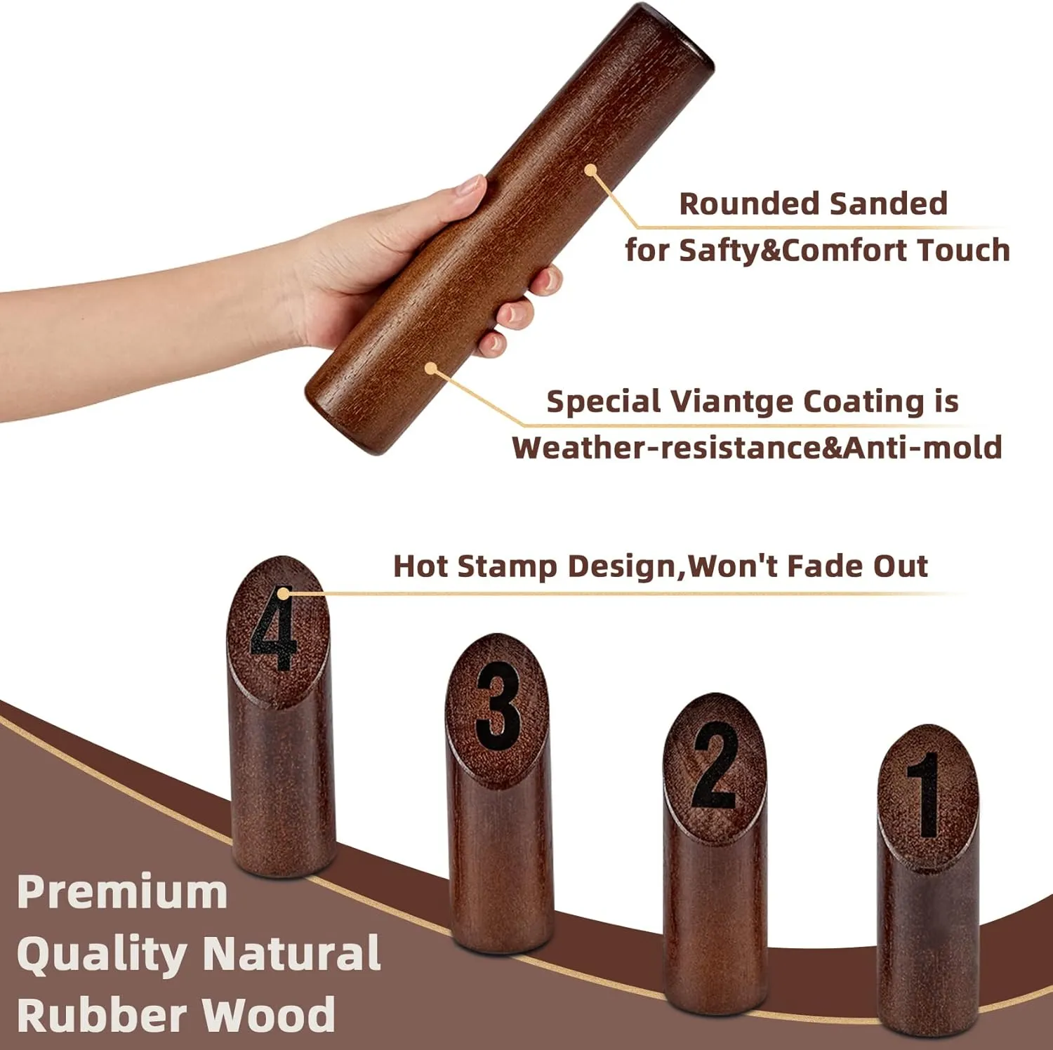 Numbered Block Tossing Game, Wooden Throwing Game Set with Scoreboard & Carrying Bag, Outdoor Backyard Lawn Game for Teens and Adults