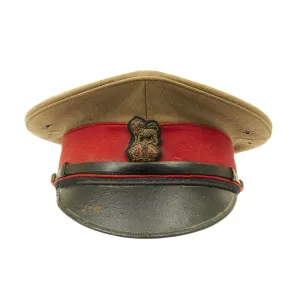 Original British WWI Staff Officer's Peaked Cap with Provenenance Tag