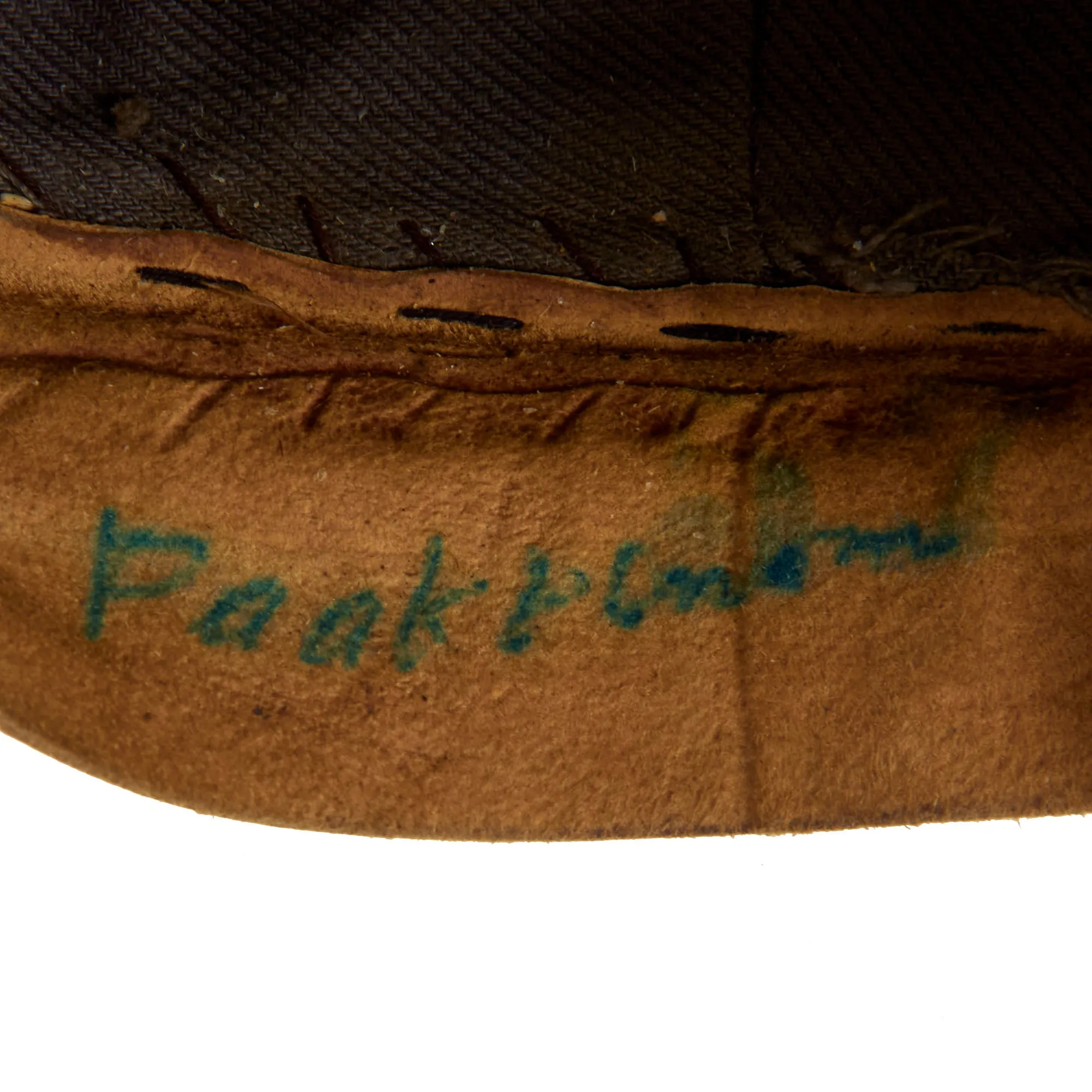 Original Finland WWII Finnish White Guard “Civil Guard” Voluntary Militia Leather Visor Cap