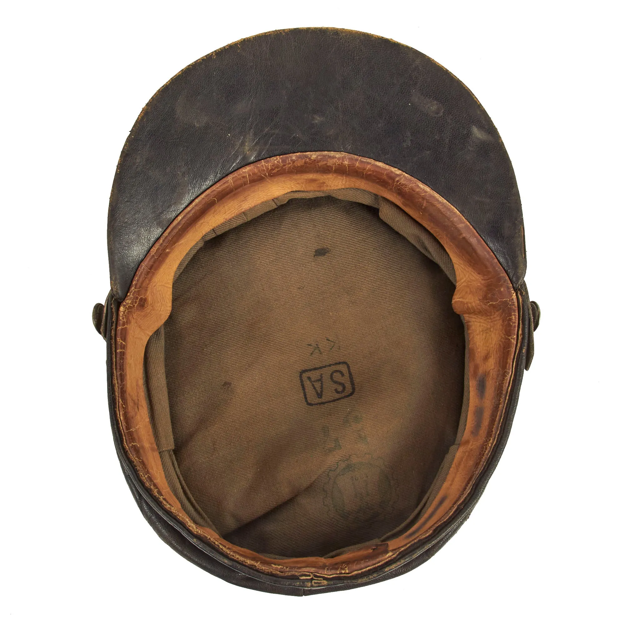 Original Finland WWII Finnish White Guard “Civil Guard” Voluntary Militia Leather Visor Cap