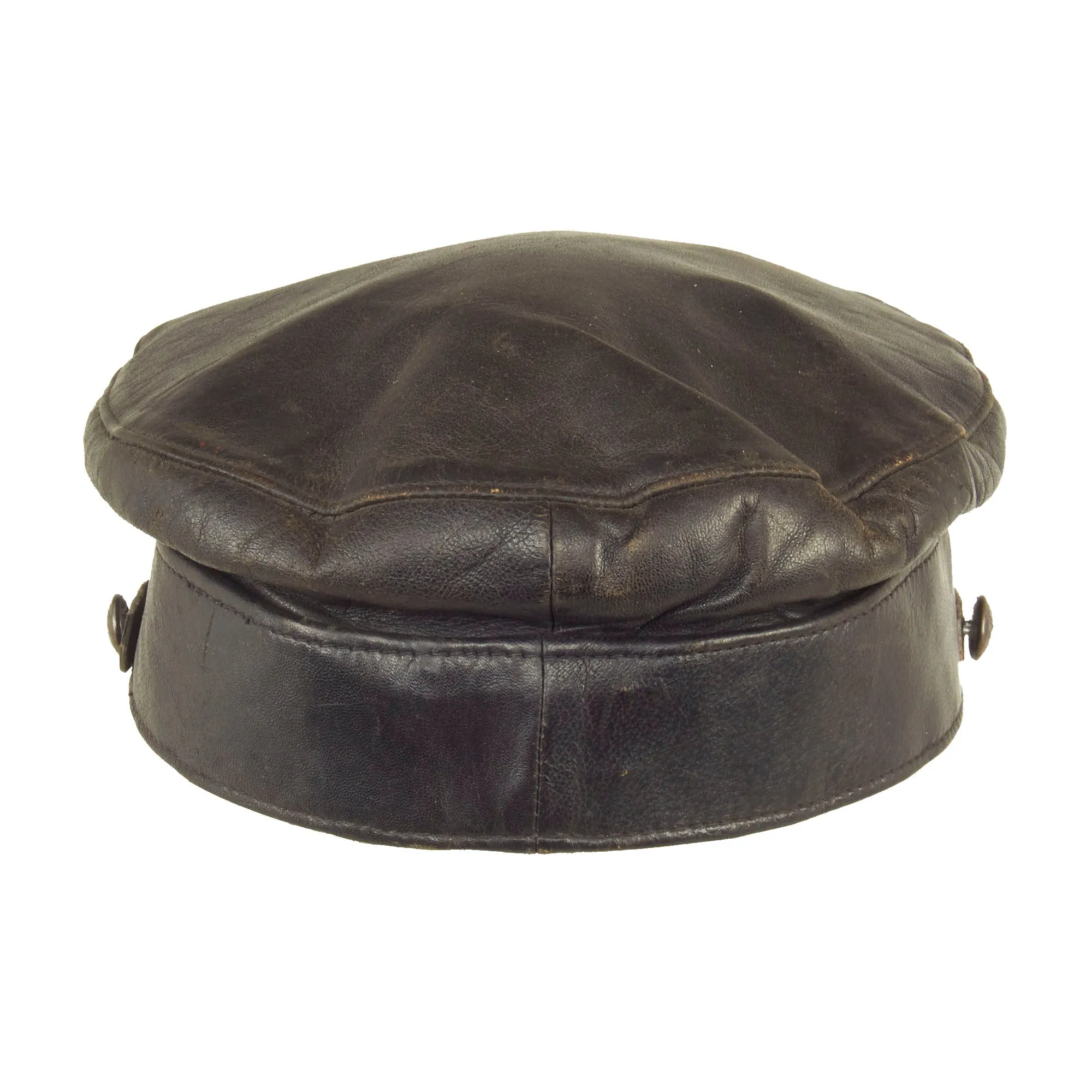 Original Finland WWII Finnish White Guard “Civil Guard” Voluntary Militia Leather Visor Cap