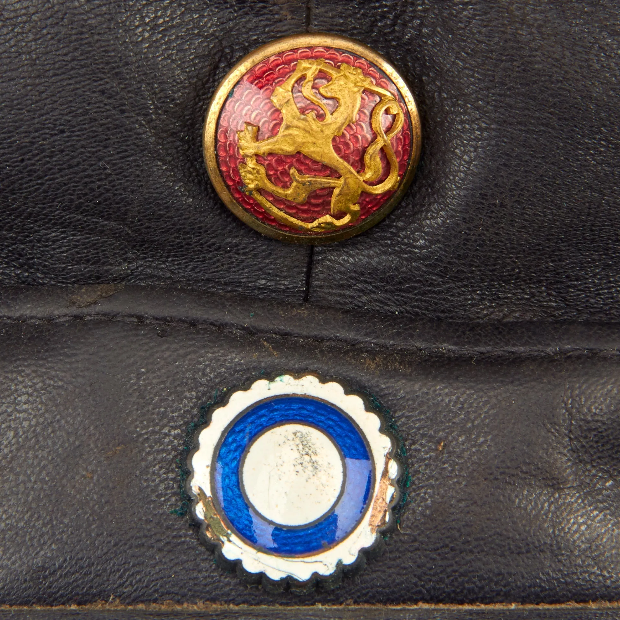 Original Finland WWII Finnish White Guard “Civil Guard” Voluntary Militia Leather Visor Cap