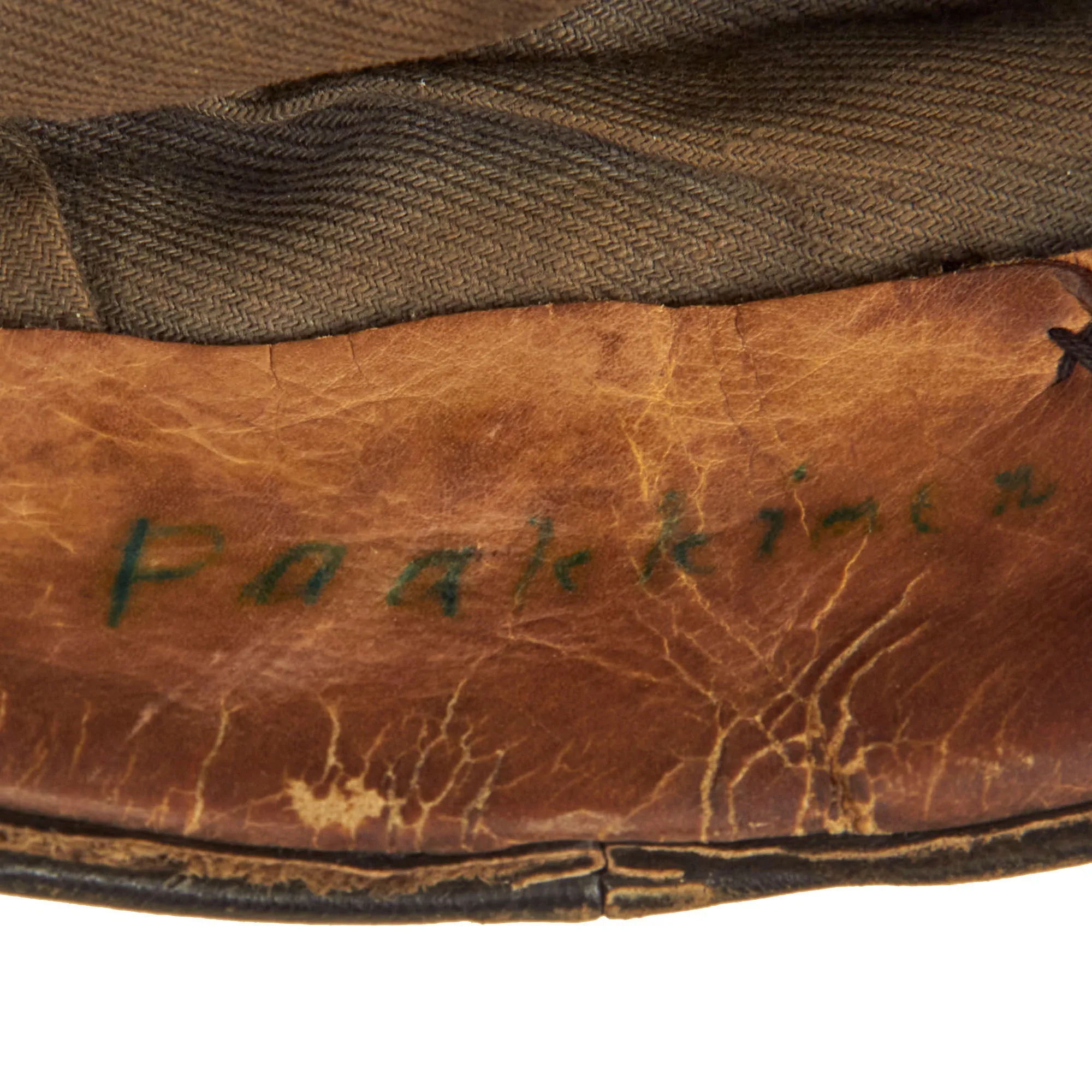 Original Finland WWII Finnish White Guard “Civil Guard” Voluntary Militia Leather Visor Cap