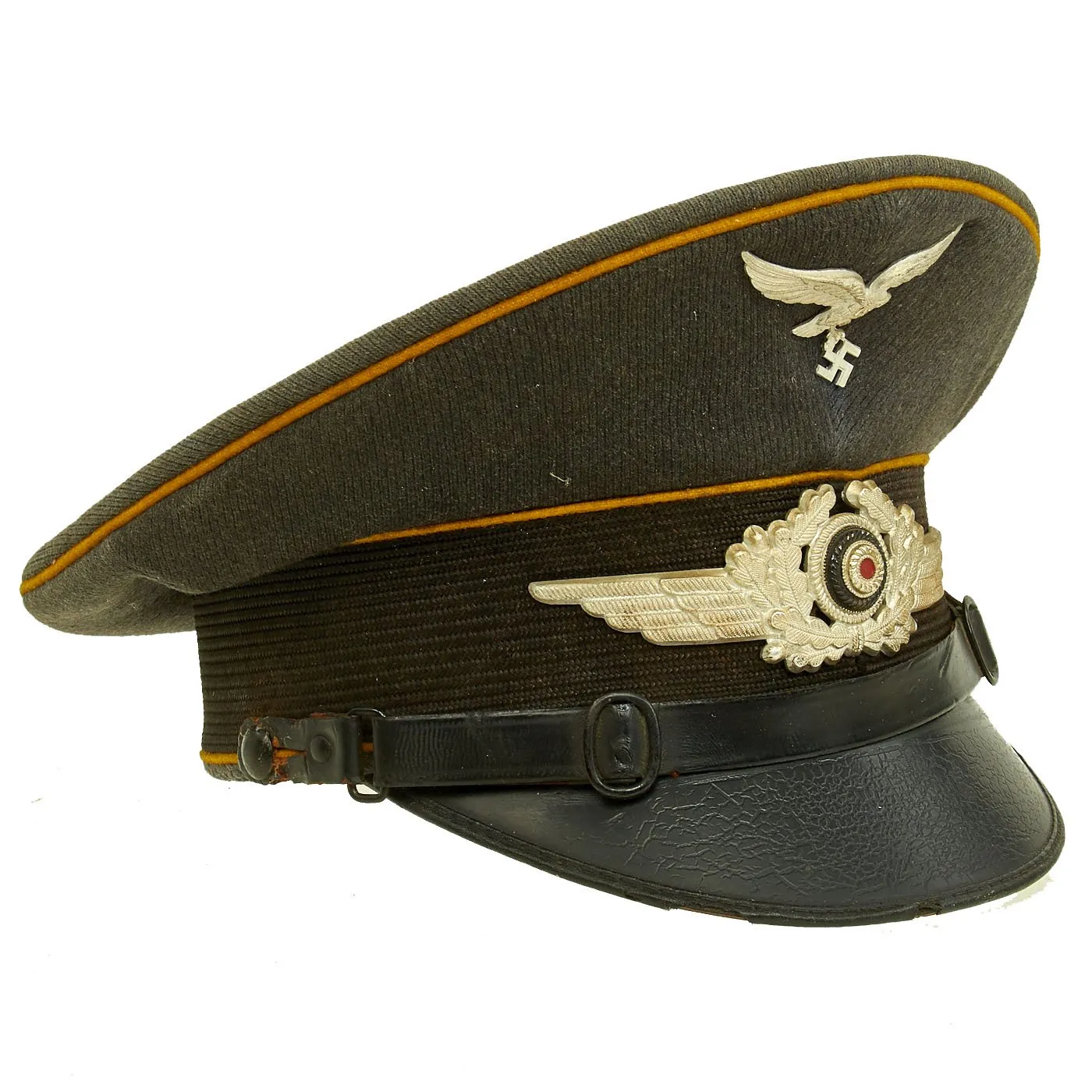 Original German WWII 1939 dated Luftwaffe Flight Branch EM-NCO Visor Cap by Kürschner & Mützenmacher - Size 54