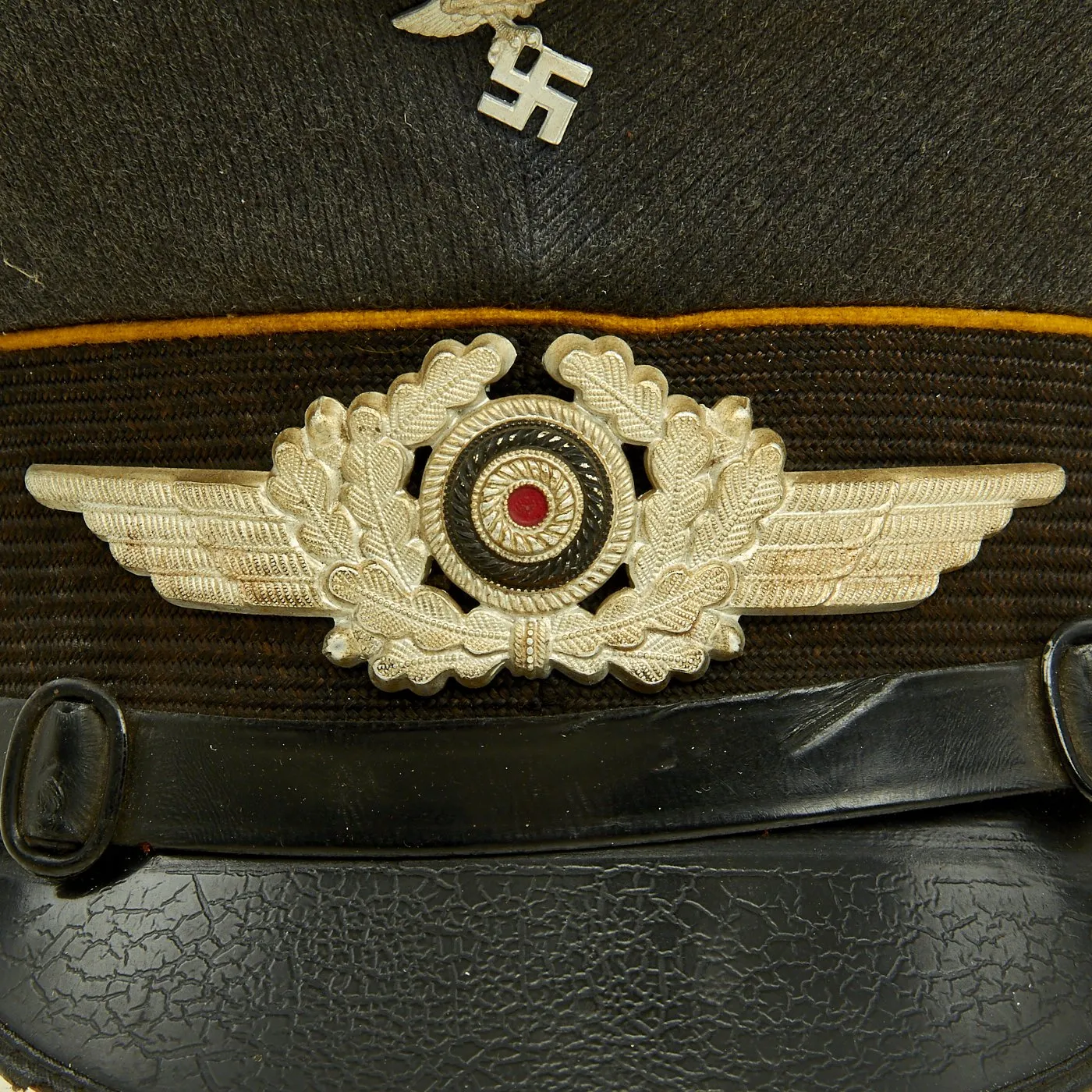 Original German WWII 1939 dated Luftwaffe Flight Branch EM-NCO Visor Cap by Kürschner & Mützenmacher - Size 54