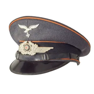 Original German WWII 1939 dated Luftwaffe Signals EM/NCO Visor Cap by Albert Kempf - Size 56 1/2