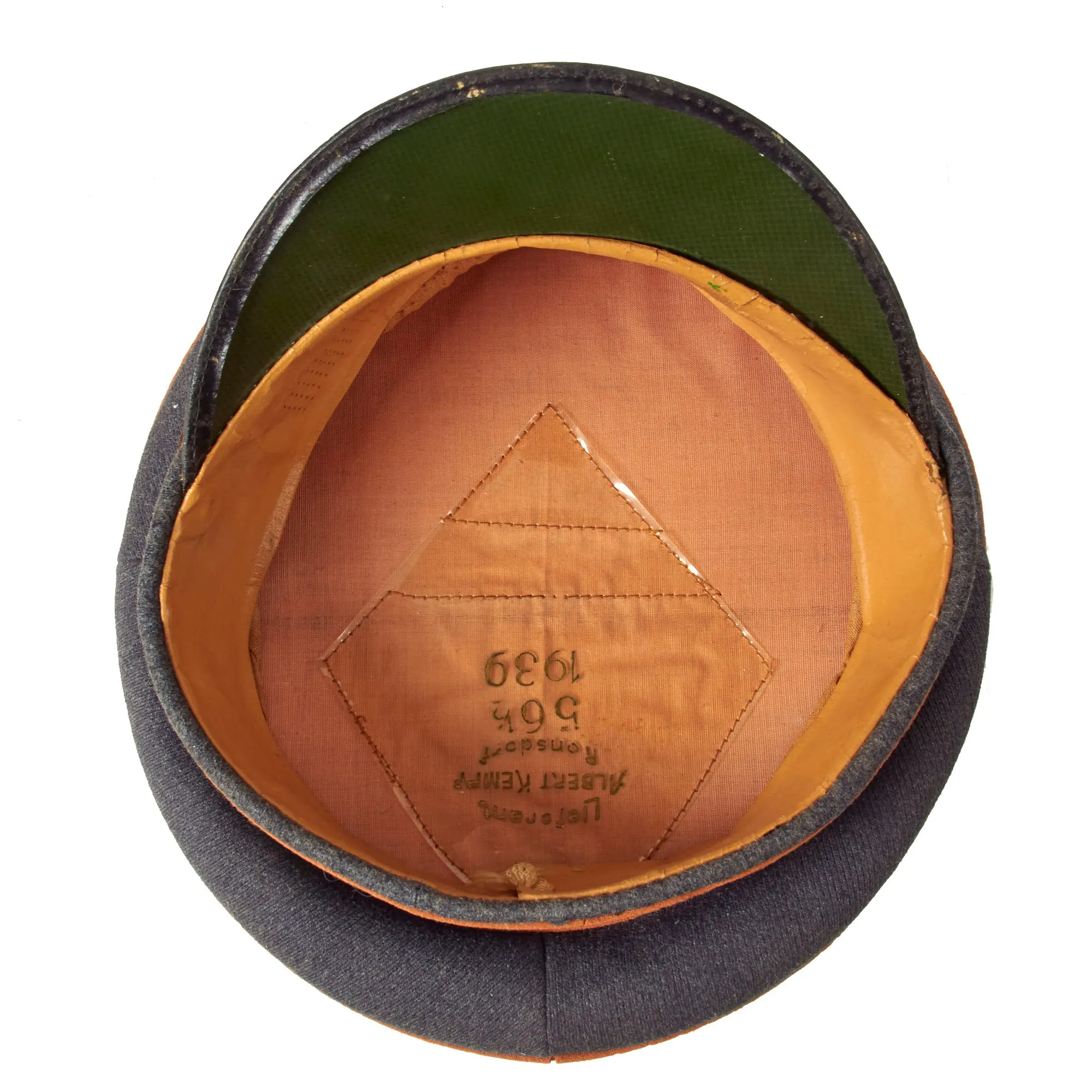 Original German WWII 1939 dated Luftwaffe Signals EM/NCO Visor Cap by Albert Kempf - Size 56 1/2