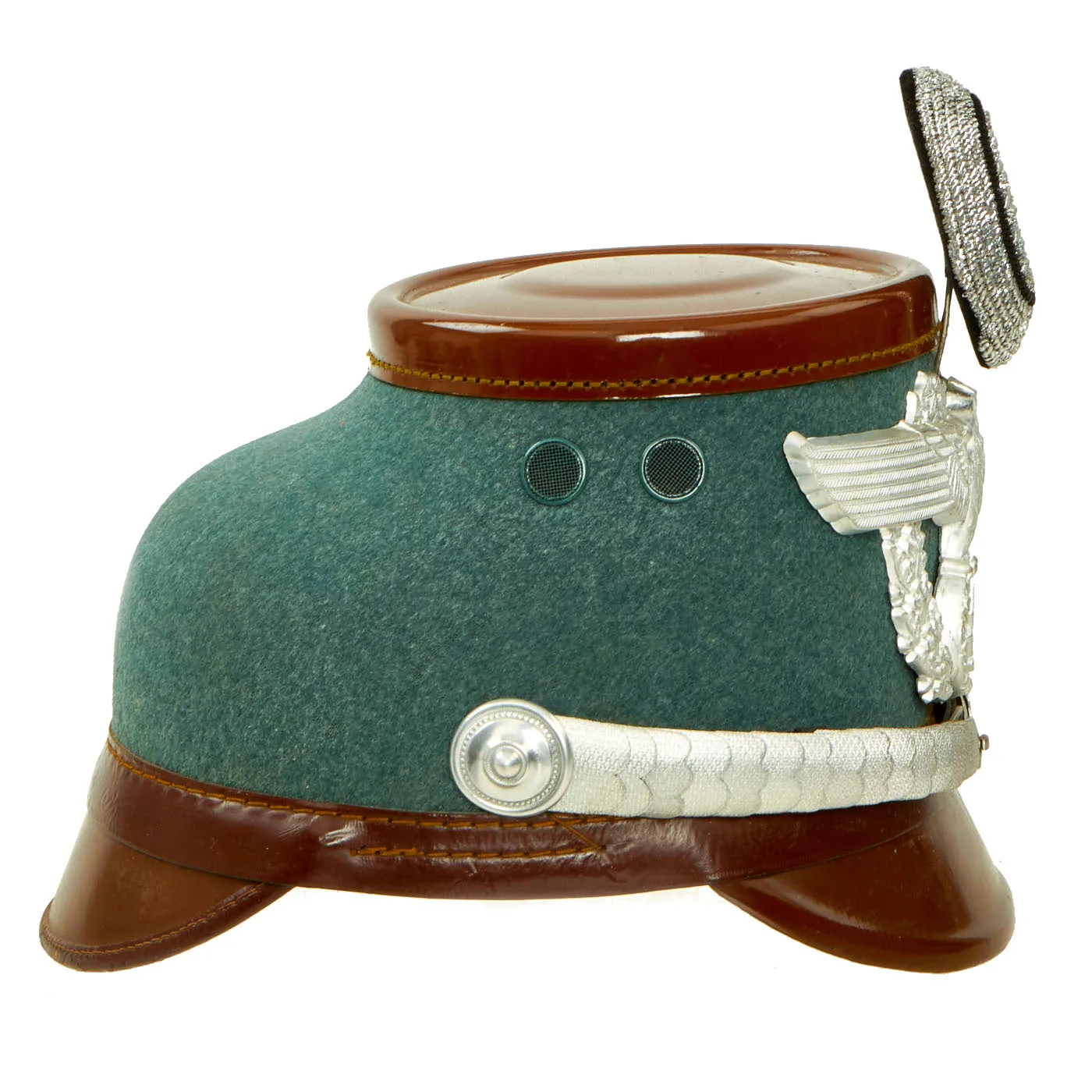 Original German WWII Late Pattern High End Metropolitan Police Shako with Chins Scales & Cockade
