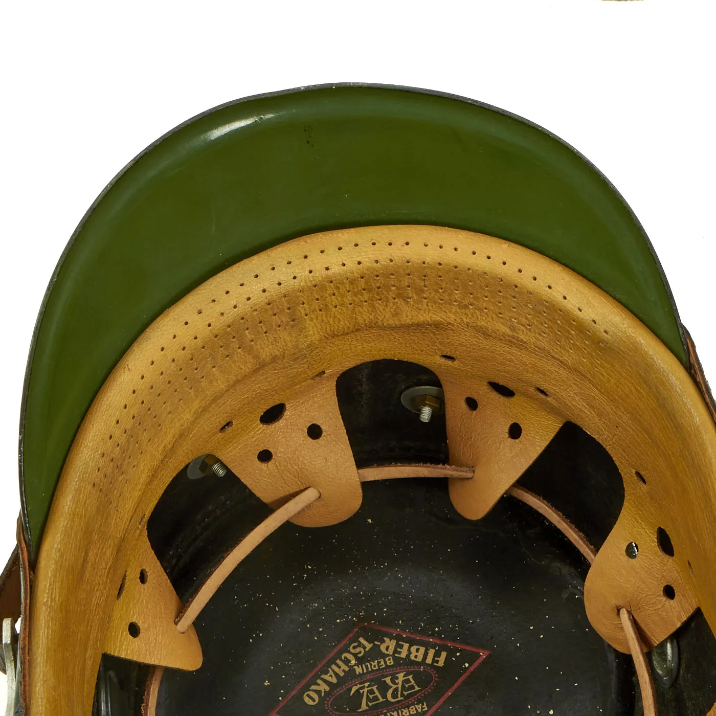 Original German WWII Late Pattern Metropolitan Police Shako by EREL with Cockade & Chinstrap - Size 56 1/2
