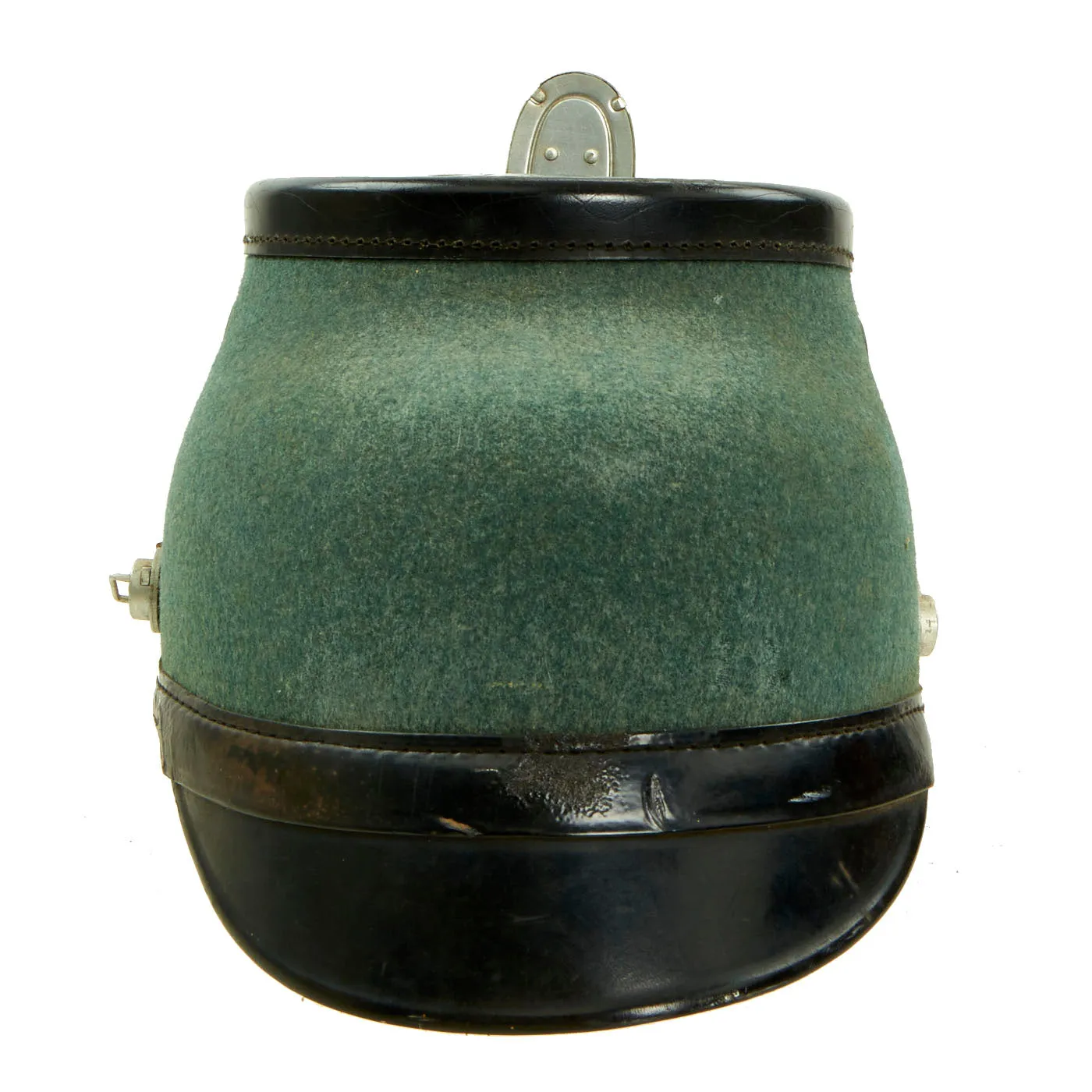 Original German WWII Late Pattern Metropolitan Police Shako by EREL with Cockade & Chinstrap - Size 56 1/2