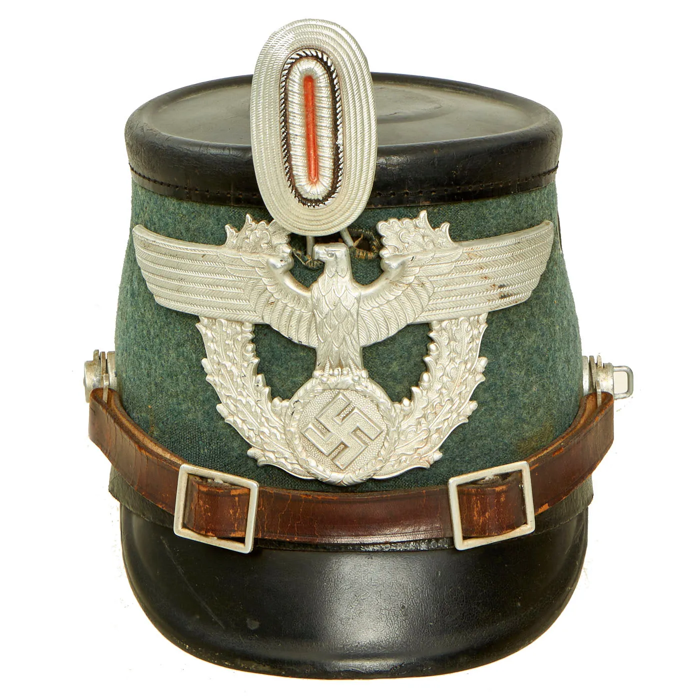 Original German WWII Late Pattern Metropolitan Police Shako by EREL