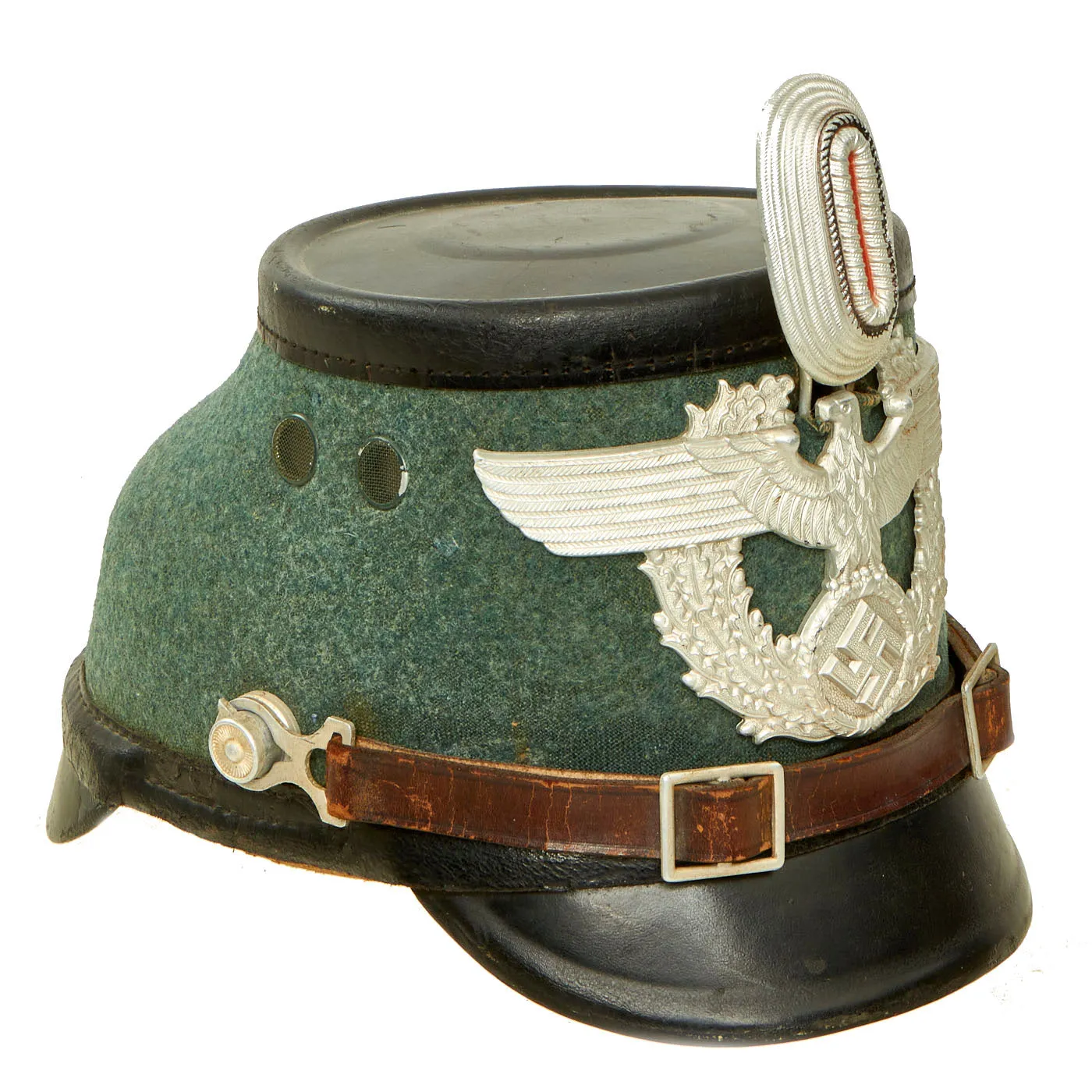 Original German WWII Late Pattern Metropolitan Police Shako by EREL