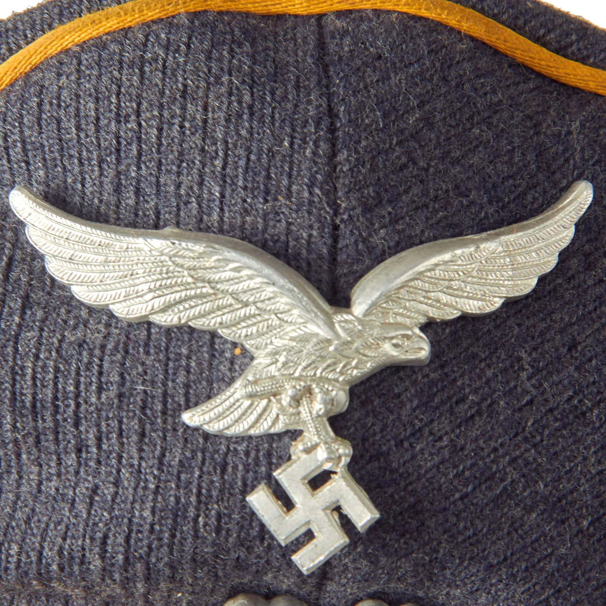 Original German WWII Service Worn Luftwaffe Flight Branch EM/NCO Schirmmütze Visor Crush Cap