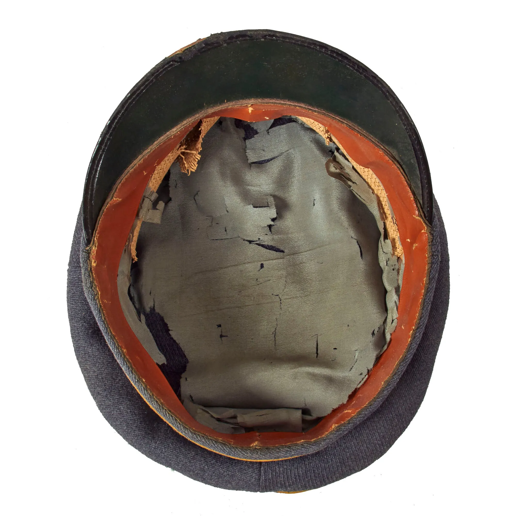 Original German WWII Service Worn Luftwaffe Flight Branch EM/NCO Schirmmütze Visor Crush Cap